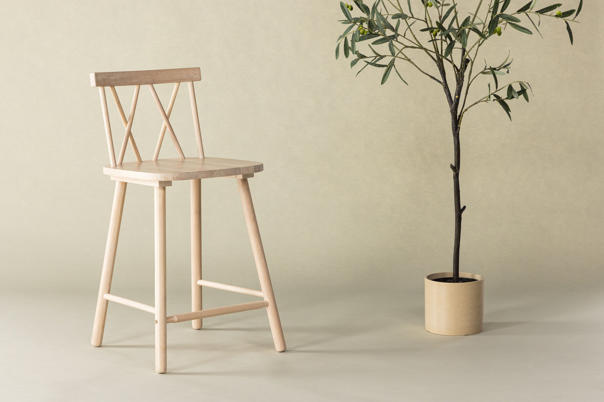 2er-Set Barhocker Mollöström aus Massivholz - Cremeweiß-Barhocker-Venture Home-le canapé