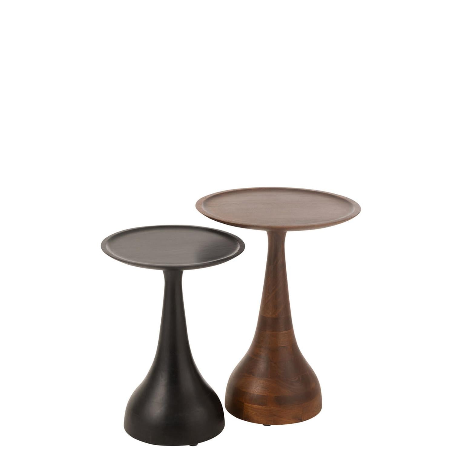 2er-Set Beistelltische Paro aus Mangoholz - Schwarz/Braun-Beistelltische-J-Line-le canapé