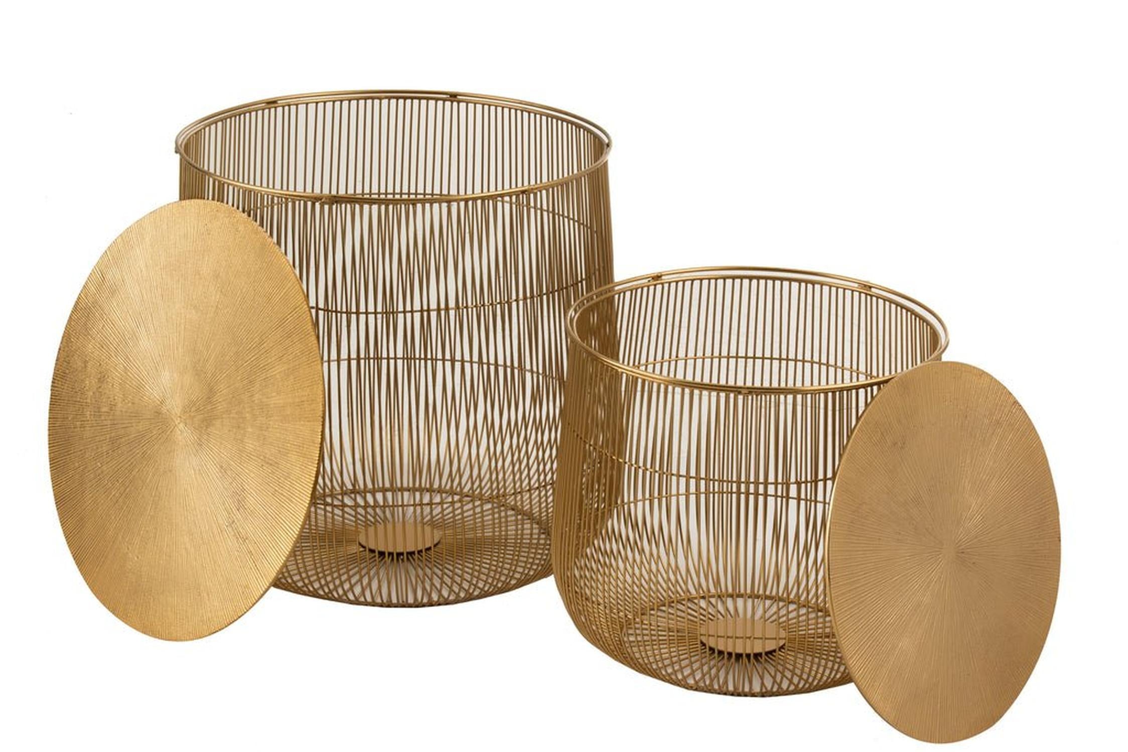 2er - Set Beistelltische rund Ø47cm - Gold5415203979858Beistelltisch