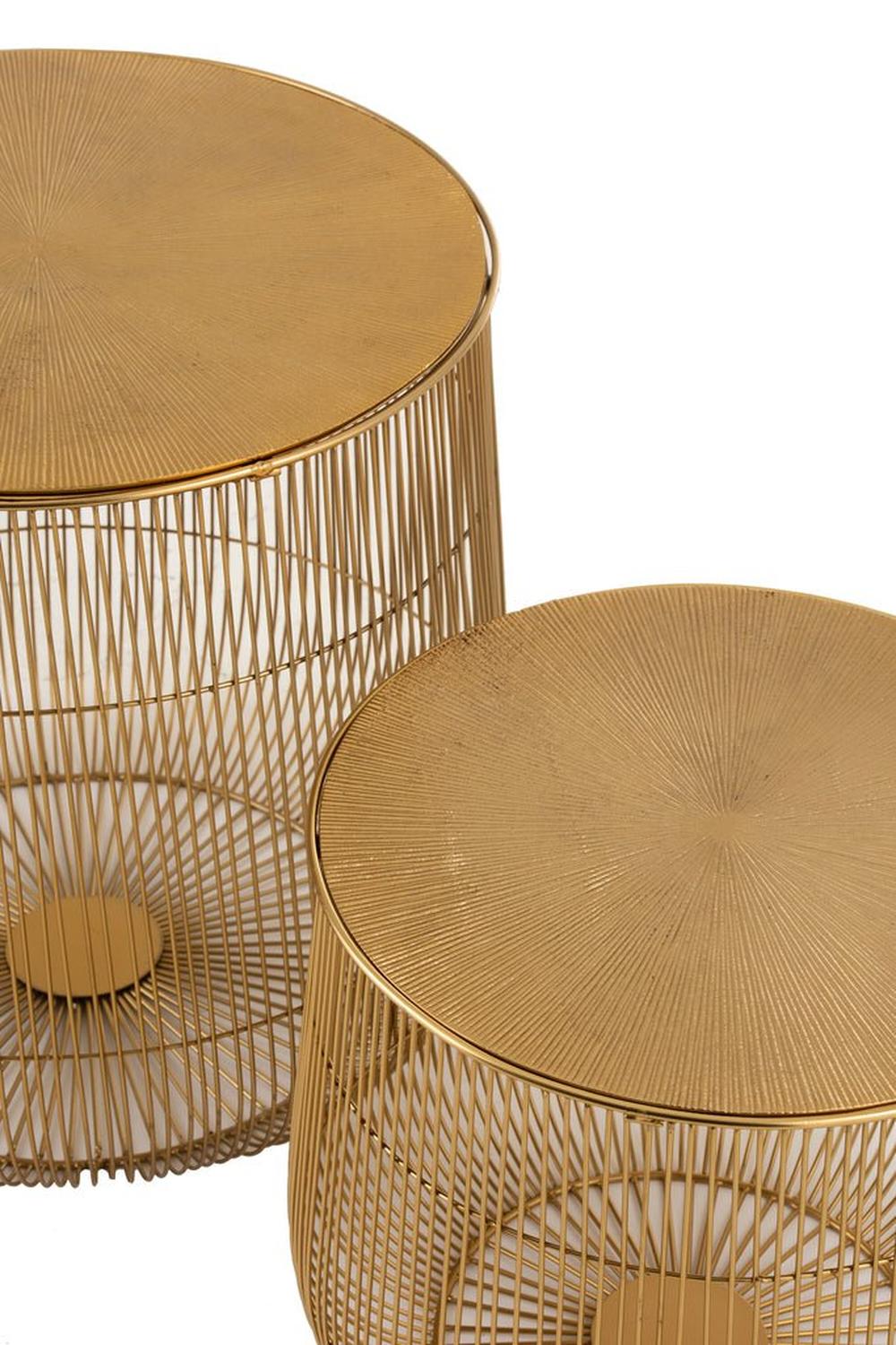 2er - Set Beistelltische rund Ø47cm - Gold5415203979858Beistelltisch