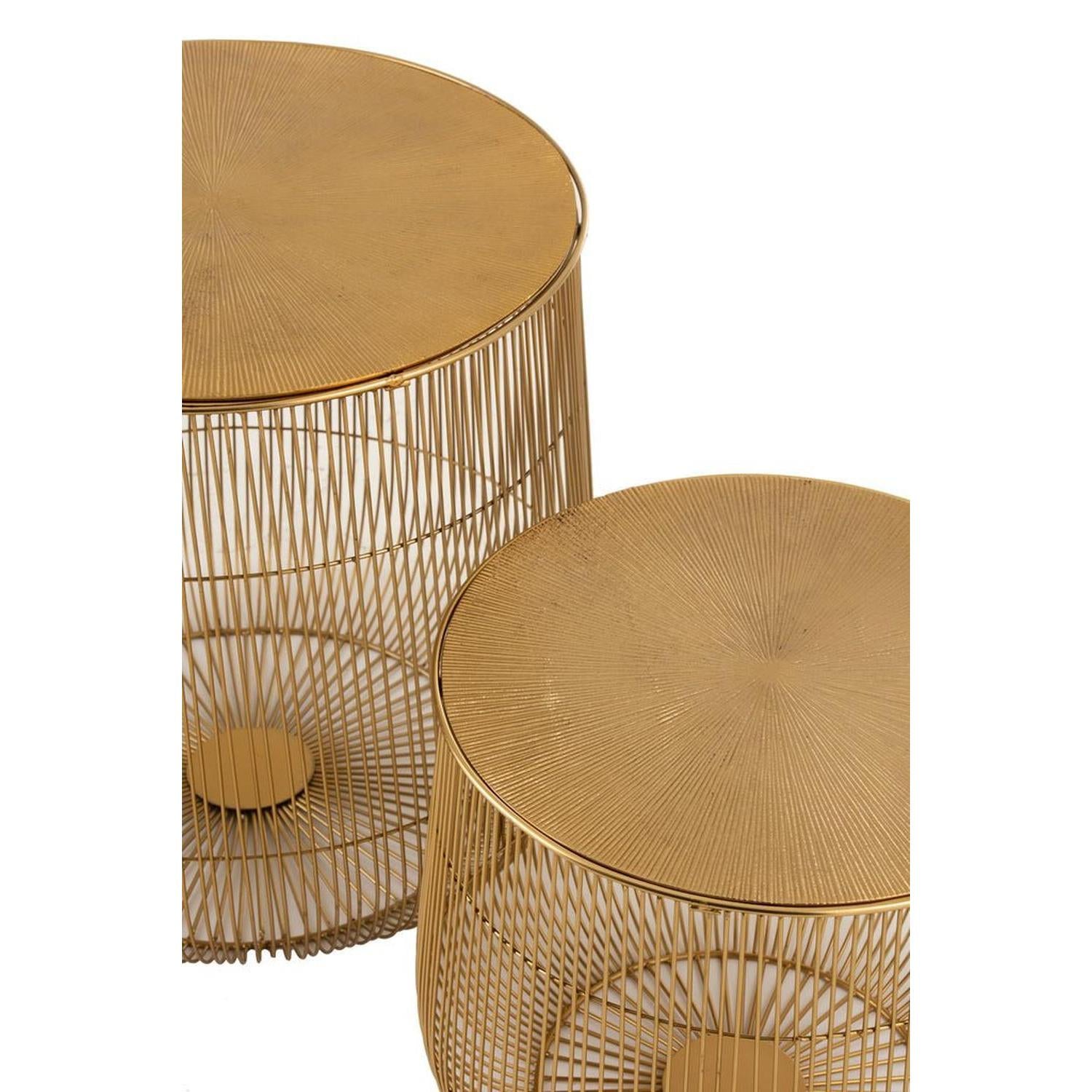 2er-Set Beistelltische rund Ø47cm - Gold