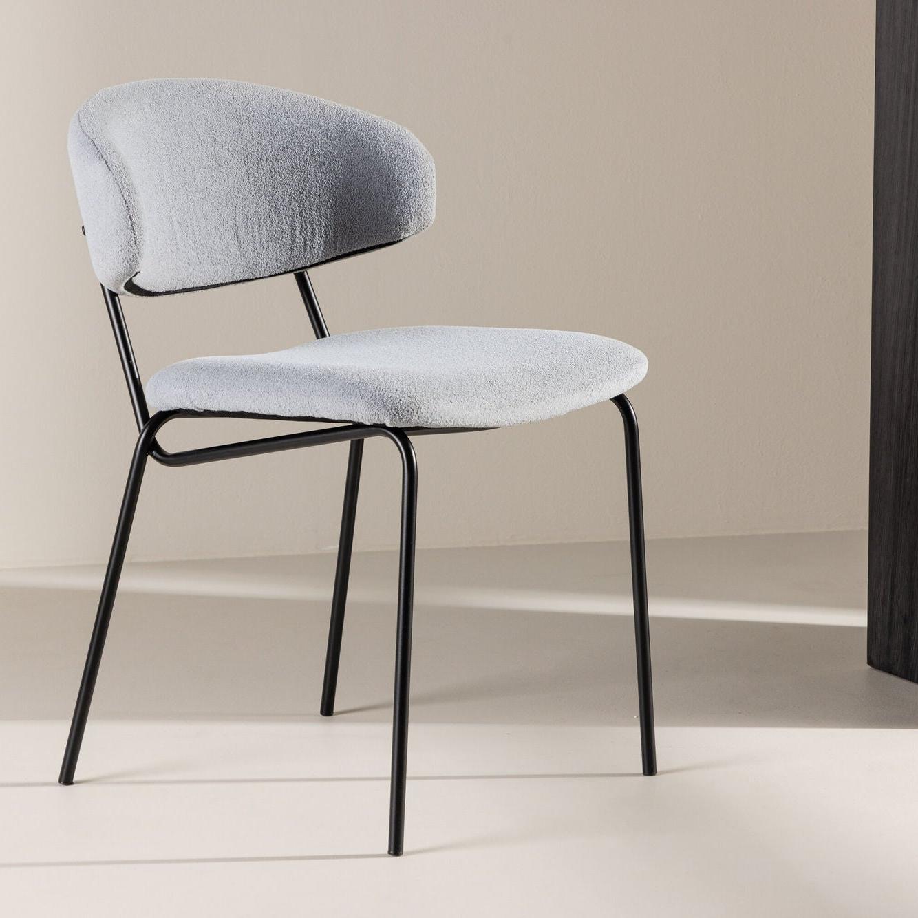 2er-Set Bouclé-Polsterstühle Chico - Hellblau-Polsterstühle-Venture Home-le canapé