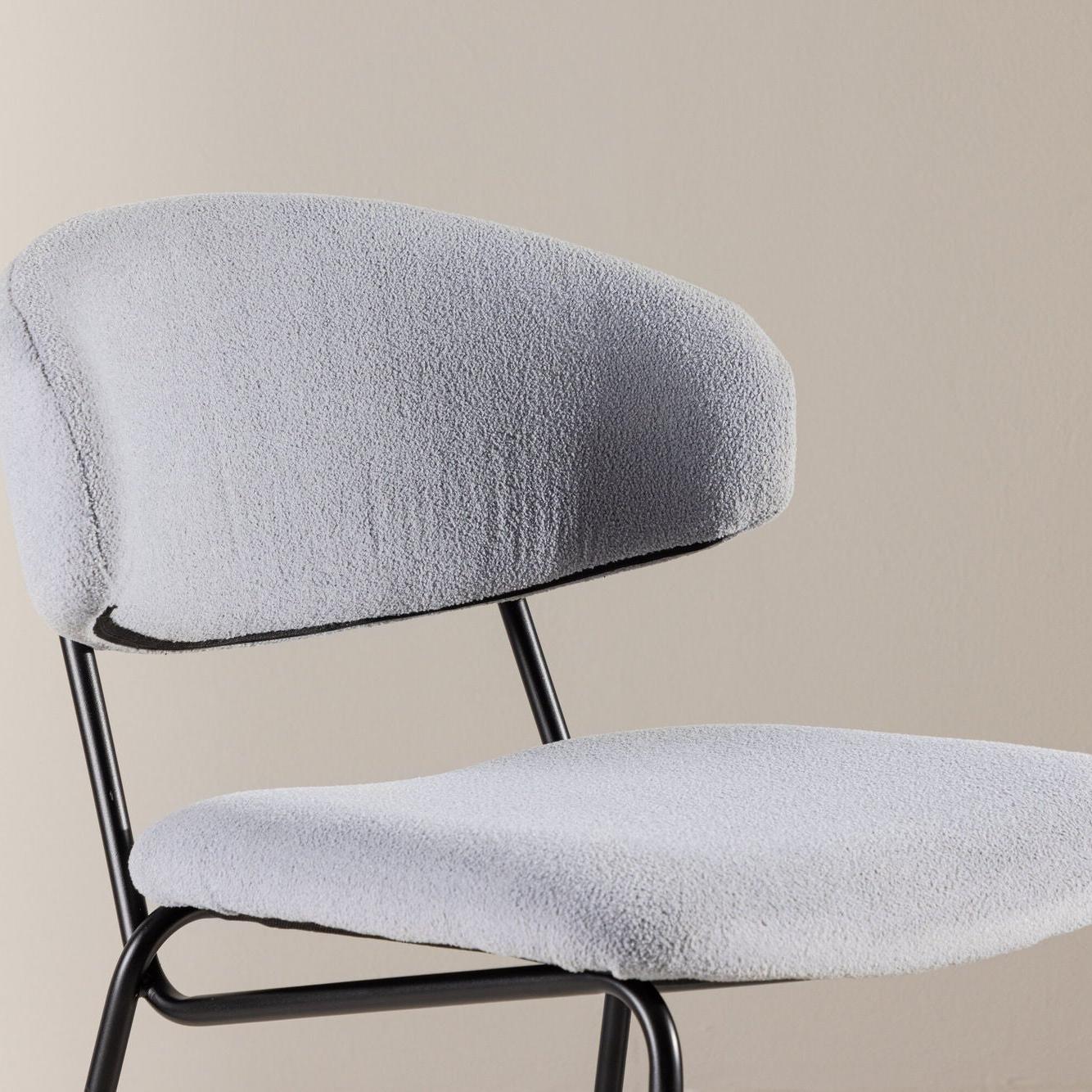 2er-Set Bouclé-Polsterstühle Chico - Hellblau-Polsterstühle-Venture Home-le canapé