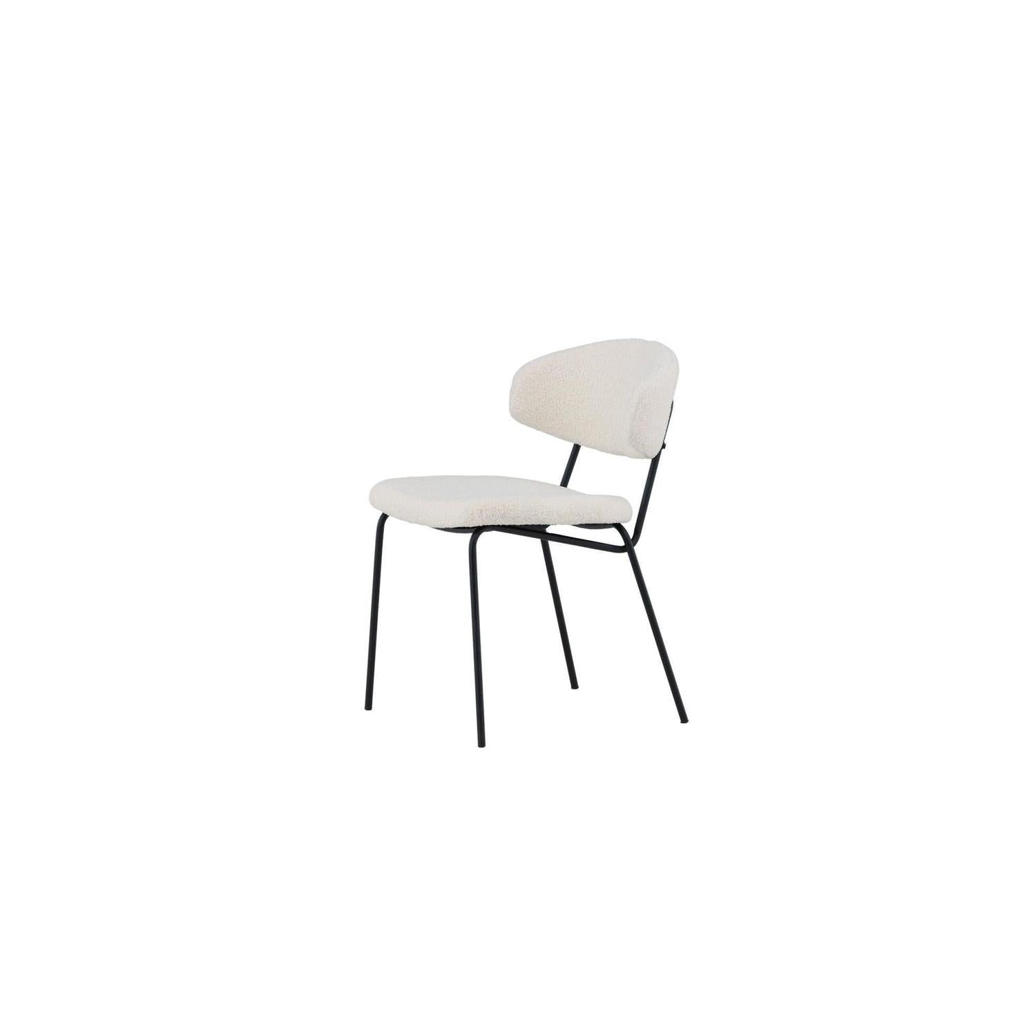 2er-Set Bouclé-Polsterstühle Chico - Weiß-Polsterstühle-Venture Home-le canapé