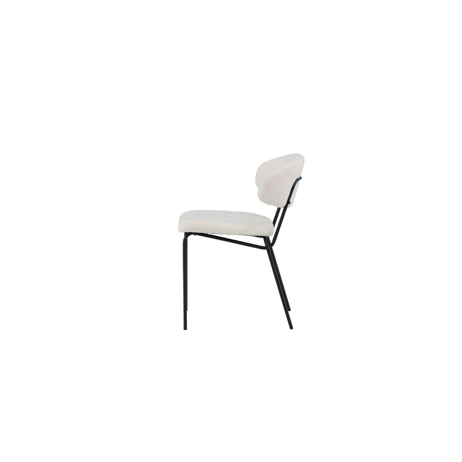 2er-Set Bouclé-Polsterstühle Chico - Weiß-Polsterstühle-Venture Home-le canapé