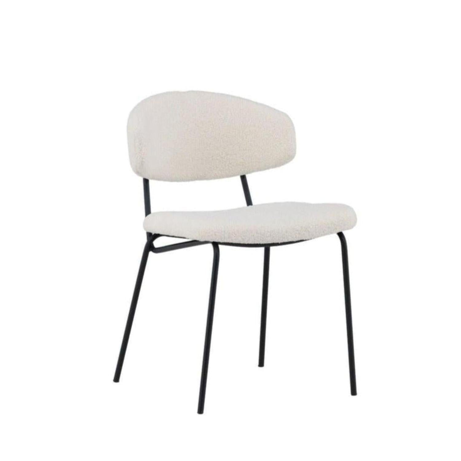 2er-Set Bouclé-Polsterstühle Chico - Weiß-Polsterstühle-Venture Home-le canapé