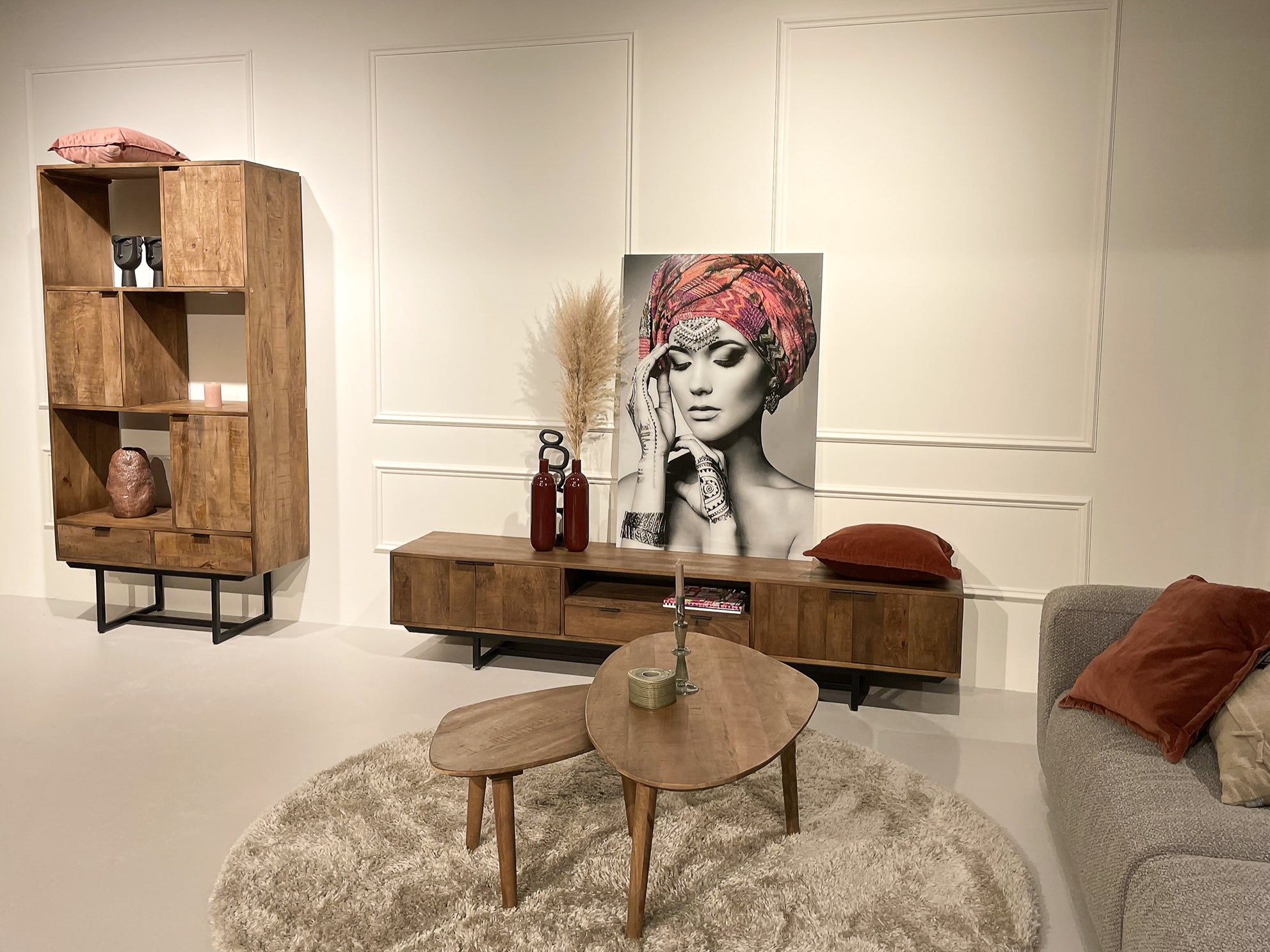 2er-Set Couchtisch Xavier aus Mangoholz - Dunkelbraun-Couchtische-Livingfurn-le canapé