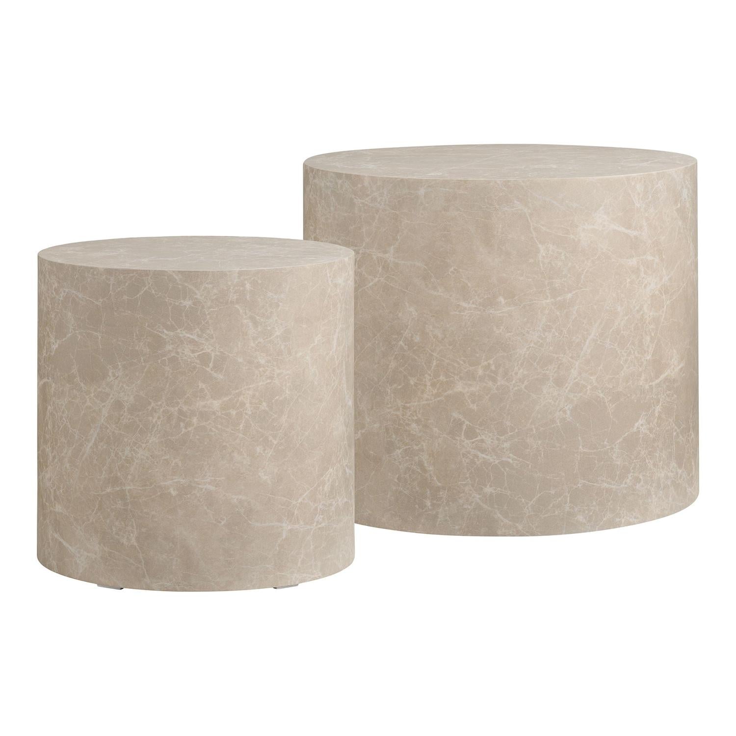 2er-Set Couchtische Prag in Marmoroptik - Beige-Couchtische-House Nordic-le canapé