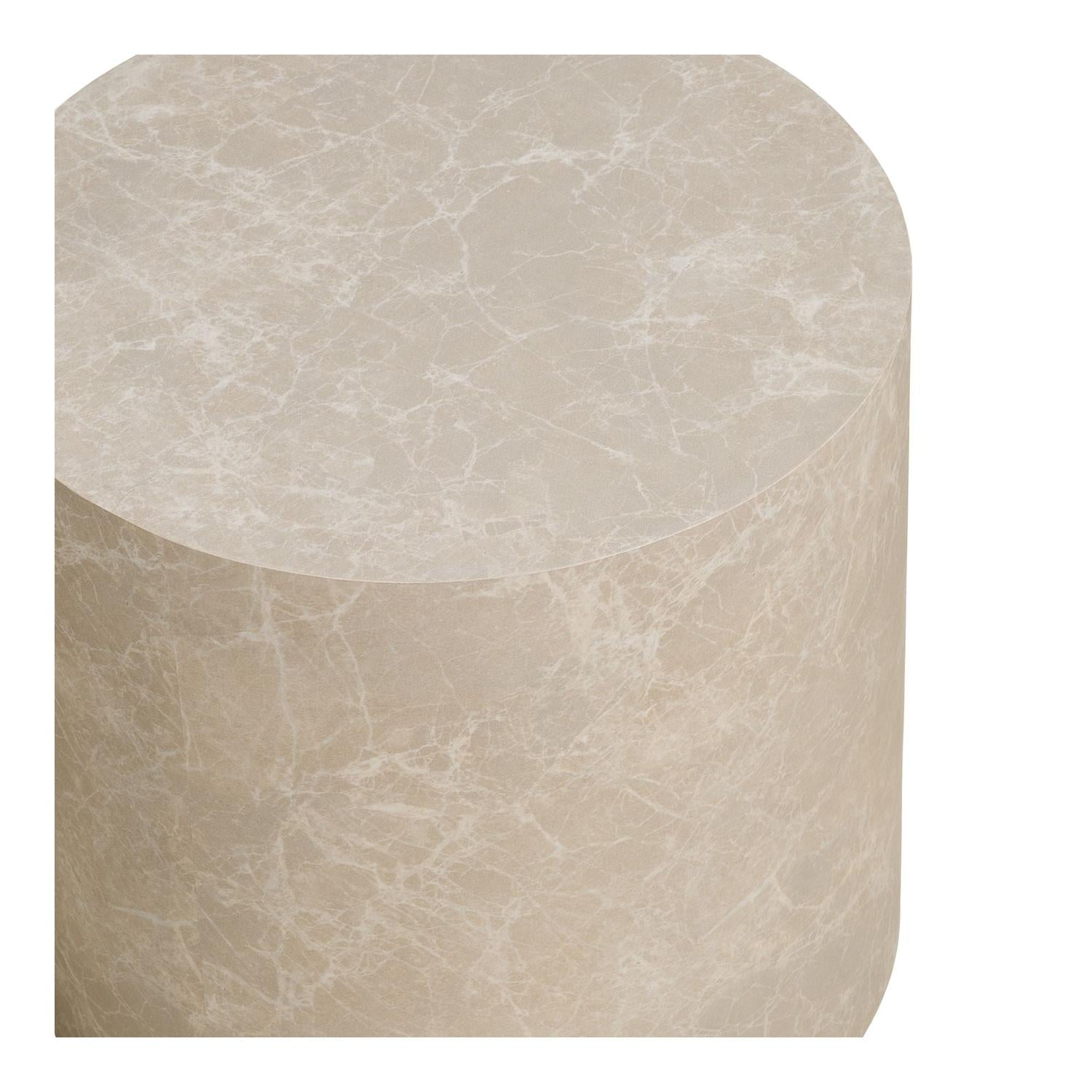 2er-Set Couchtische Prag Ø48cm - Beige Marmoroptik-Couchtisch-House Nordic-le canapé