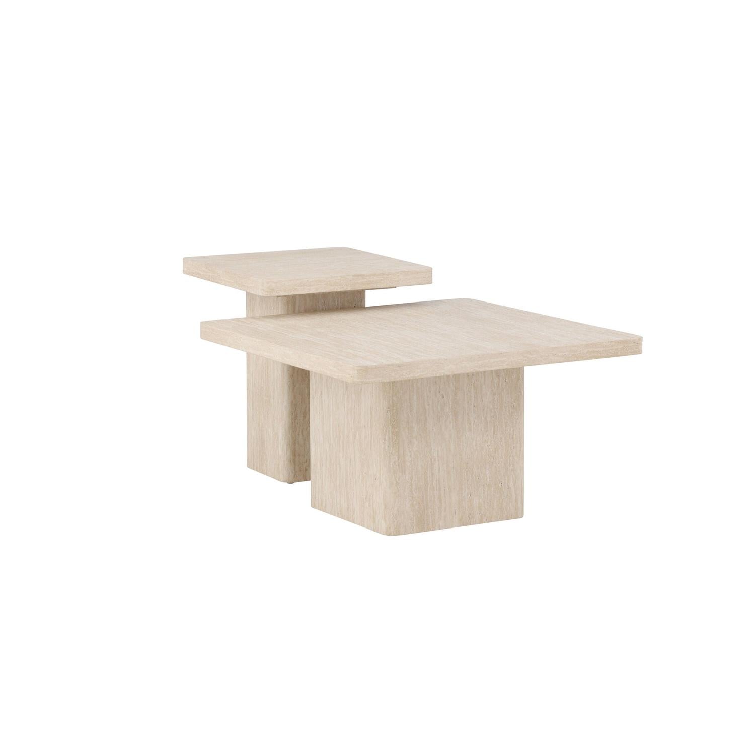 2er-Set Couchtische Qvart - Travertinelook-Couchtische-Venture Home-le canapé
