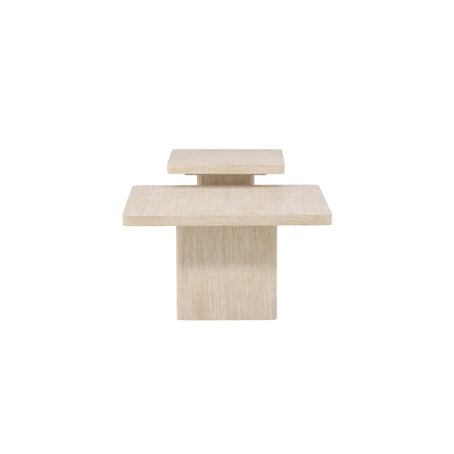 2er-Set Couchtische Qvart - Travertinelook-Couchtische-Venture Home-le canapé