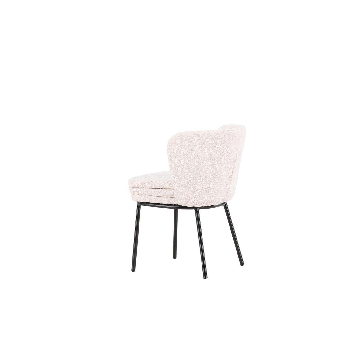 2er-Set Esszimmerstühle Agnes aus Teddy Bouclé - Weiß-Polsterstühle-Venture Home-le canapé