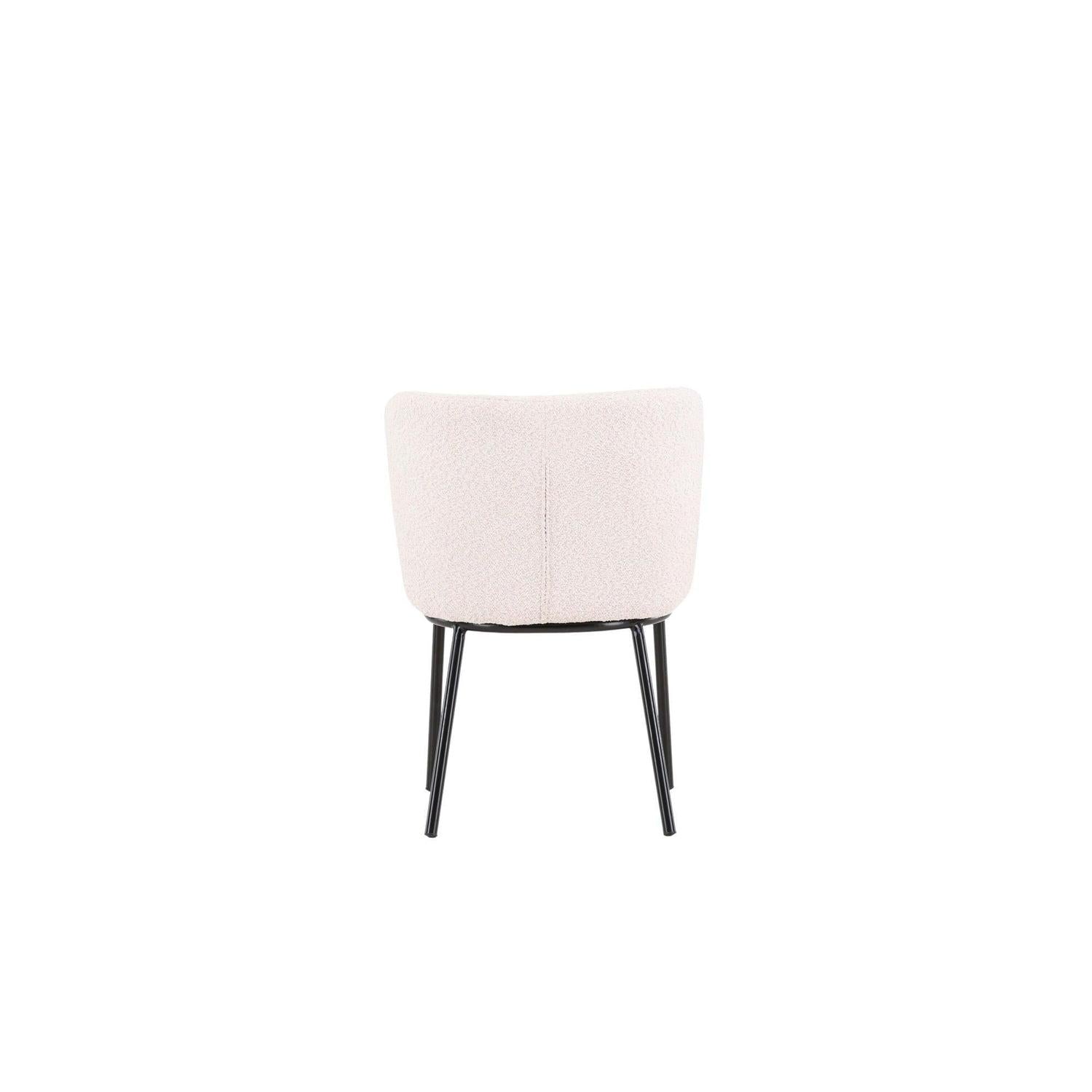 2er-Set Esszimmerstühle Agnes aus Teddy Bouclé - Weiß-Polsterstühle-Venture Home-le canapé