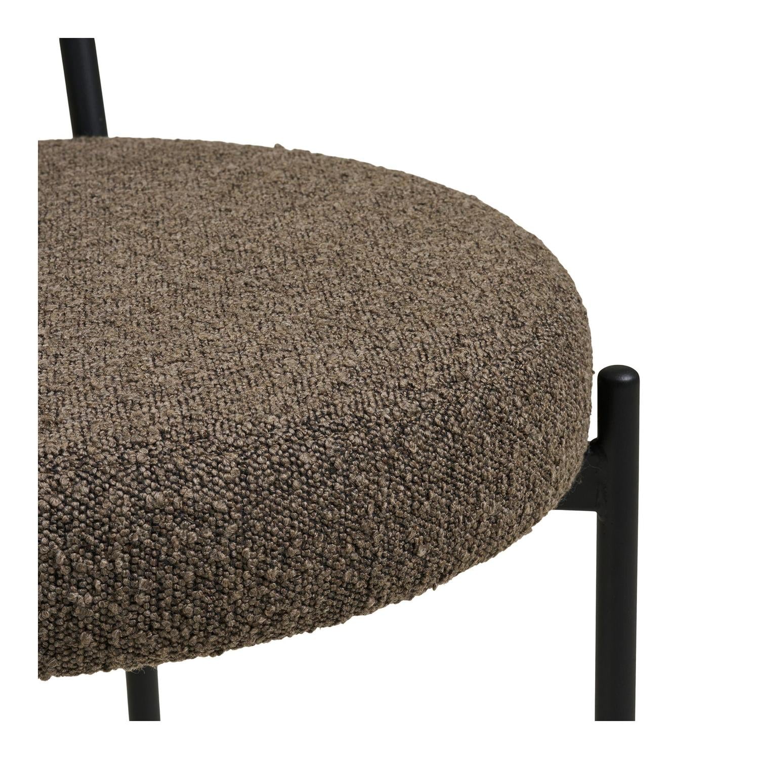 2er-Set Esszimmerstühle Badalona aus Boucle - Braun-Esszimmerstuhl-House Nordic-le canapé