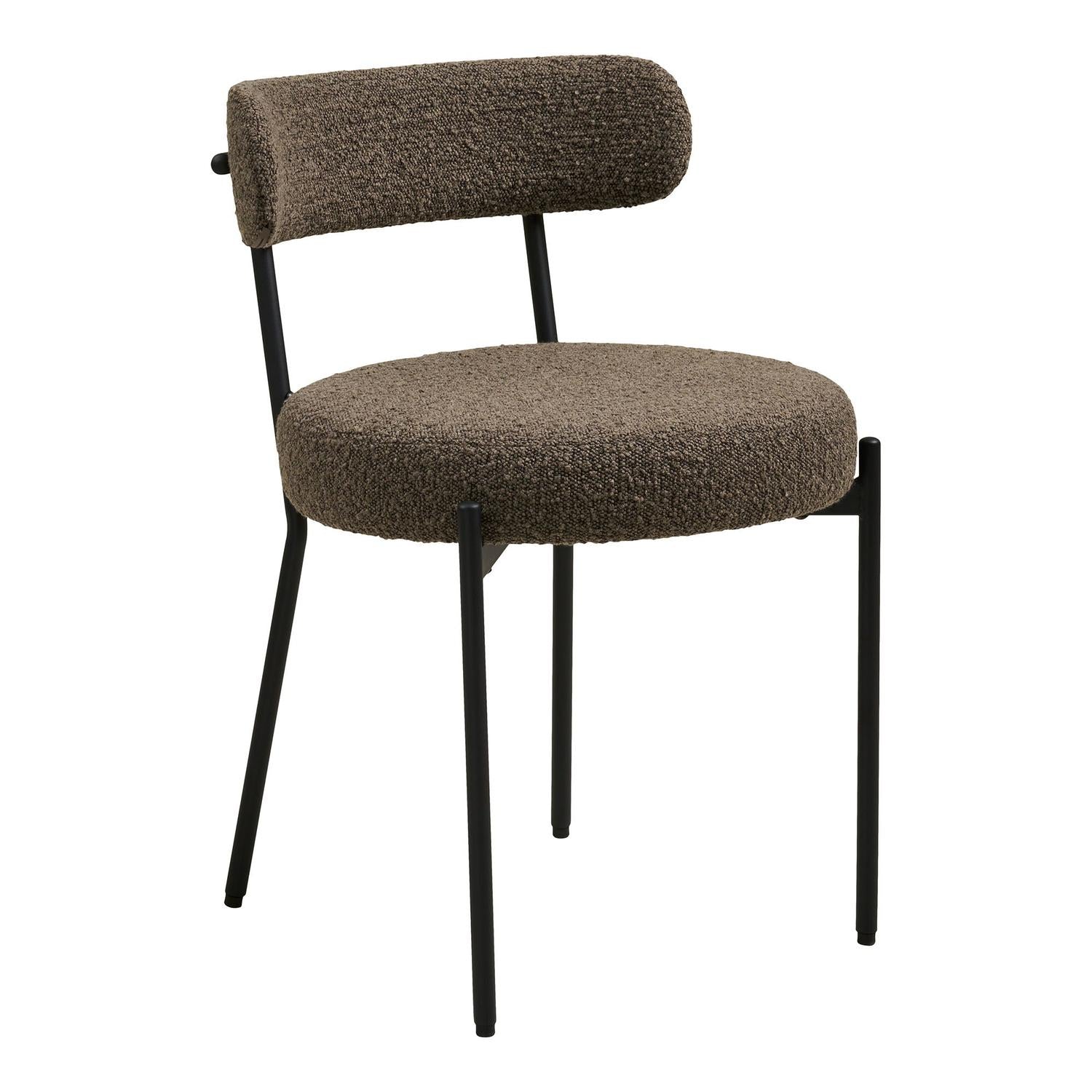 2er-Set Esszimmerstühle Badalona aus Bouclé - Braun-Esszimmerstühle-House Nordic-le canapé