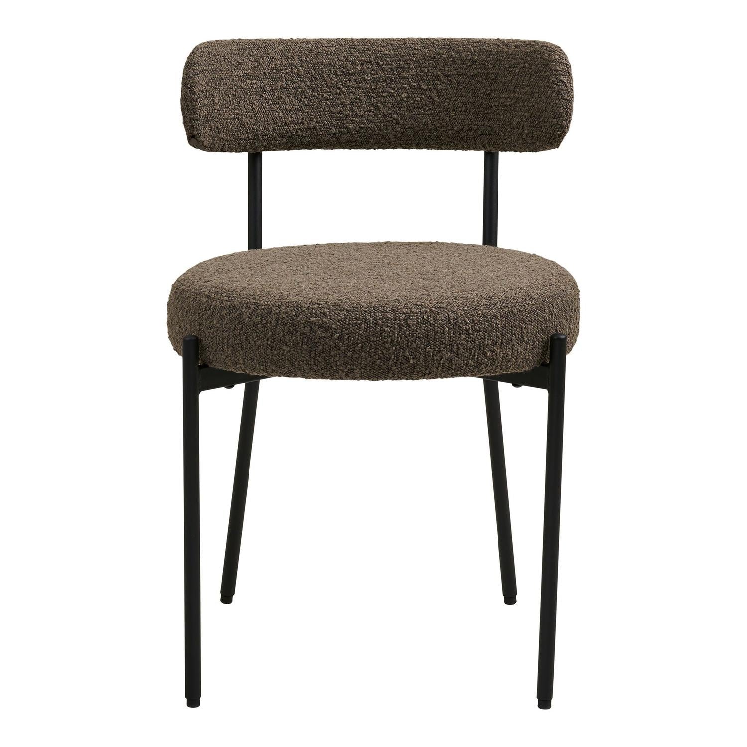 2er-Set Esszimmerstühle Badalona aus Bouclé - Braun-Esszimmerstühle-House Nordic-le canapé