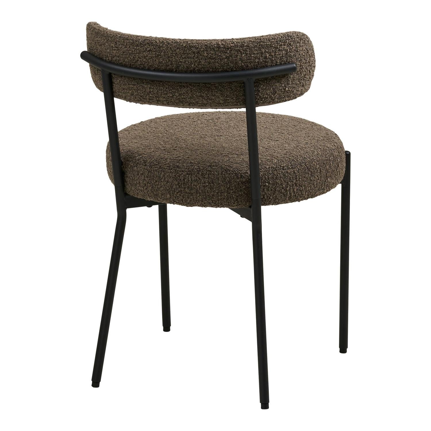 2er-Set Esszimmerstühle Badalona aus Bouclé - Braun-Esszimmerstühle-House Nordic-le canapé