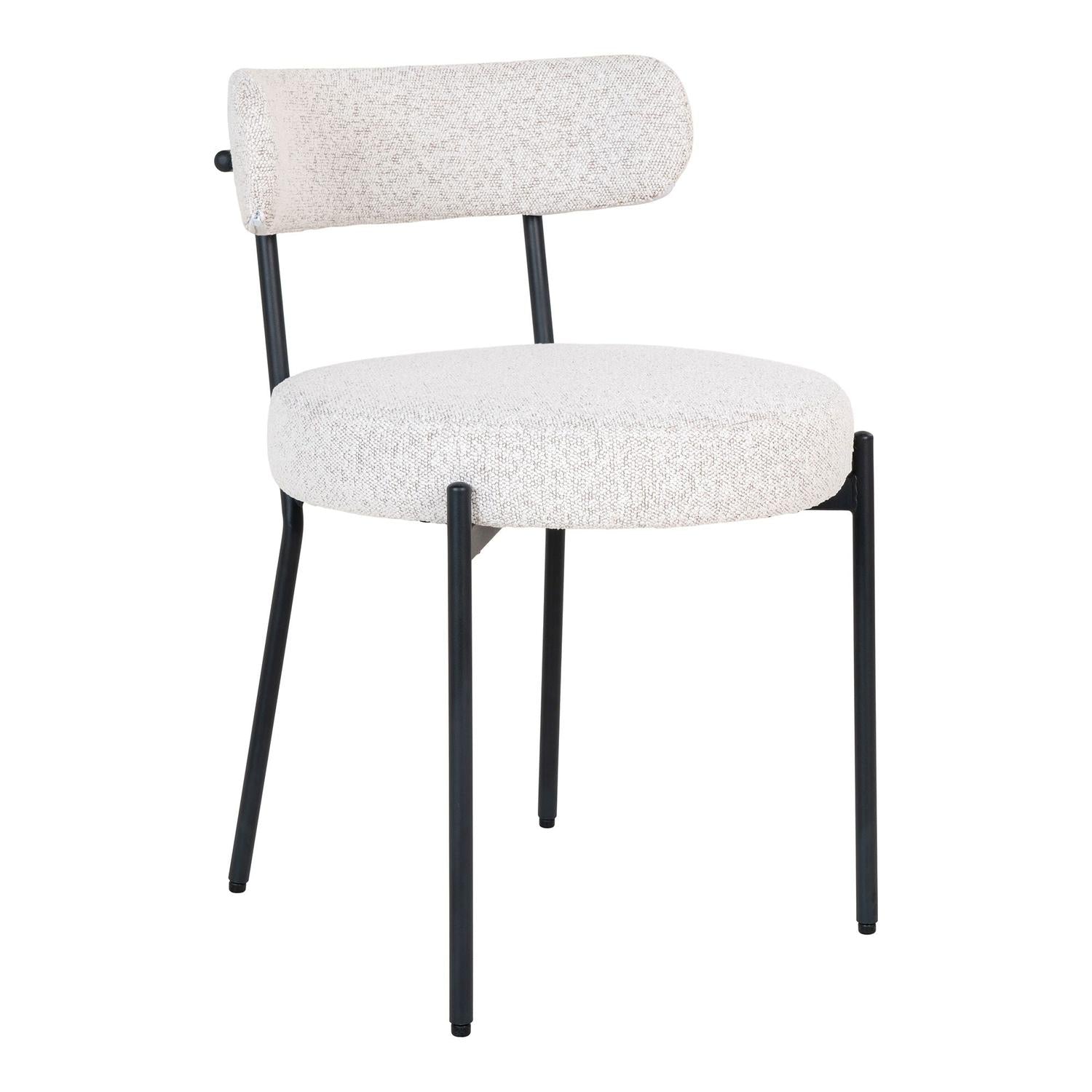 2er-Set Esszimmerstühle Badalona aus Bouclé - Weiß-Esszimmerstühle-House Nordic-le canapé