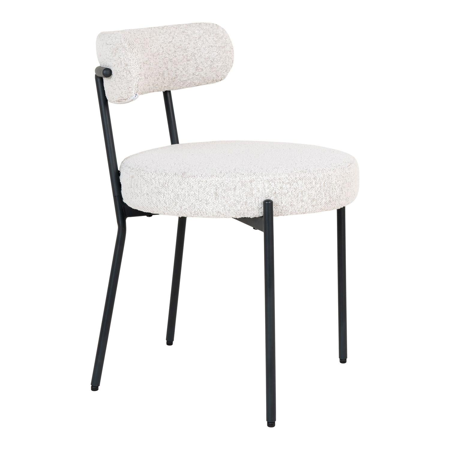 2er-Set Esszimmerstühle Badalona aus Bouclé - Weiß-Esszimmerstühle-House Nordic-le canapé