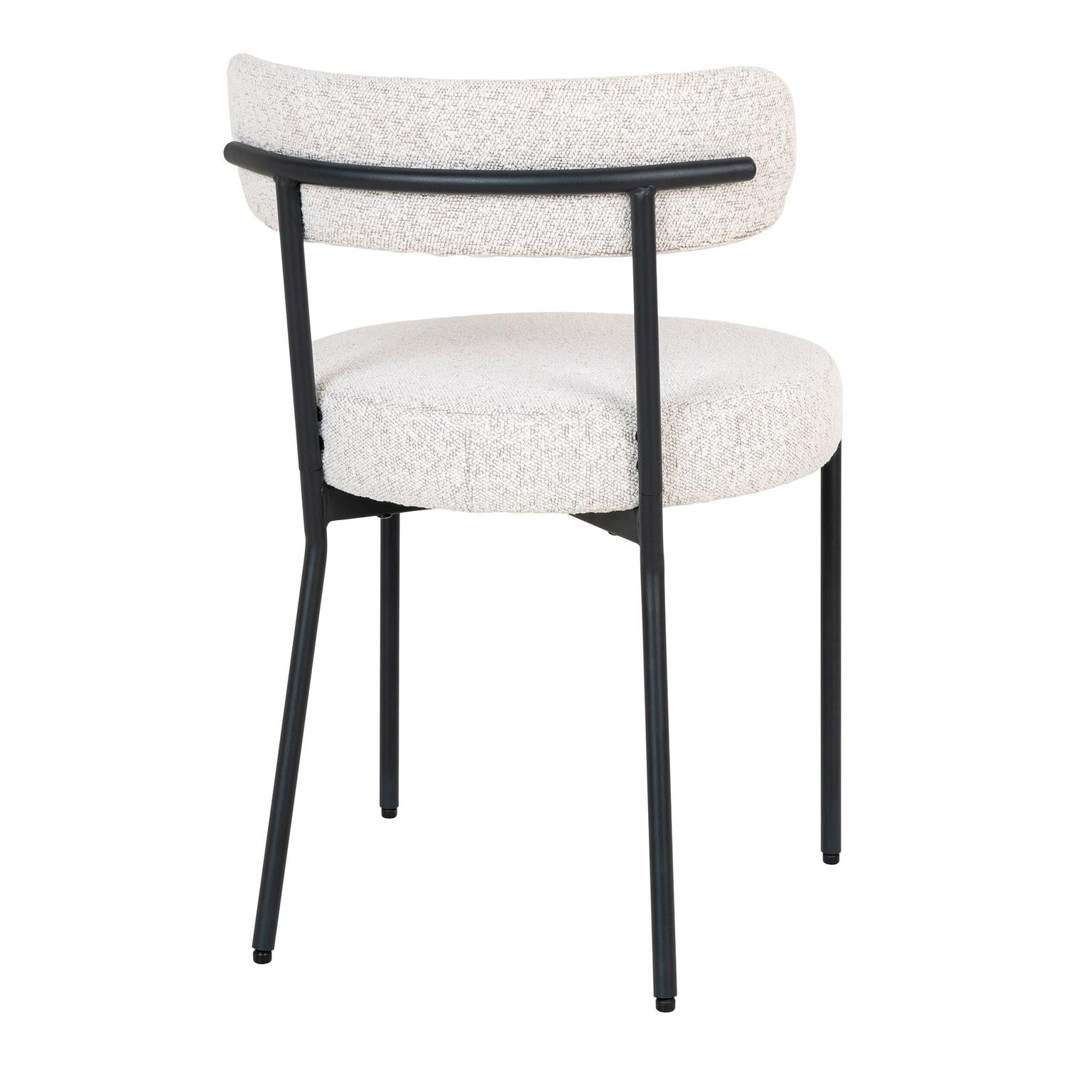 2er-Set Esszimmerstühle Badalona aus Bouclé - Weiß-Esszimmerstühle-House Nordic-le canapé