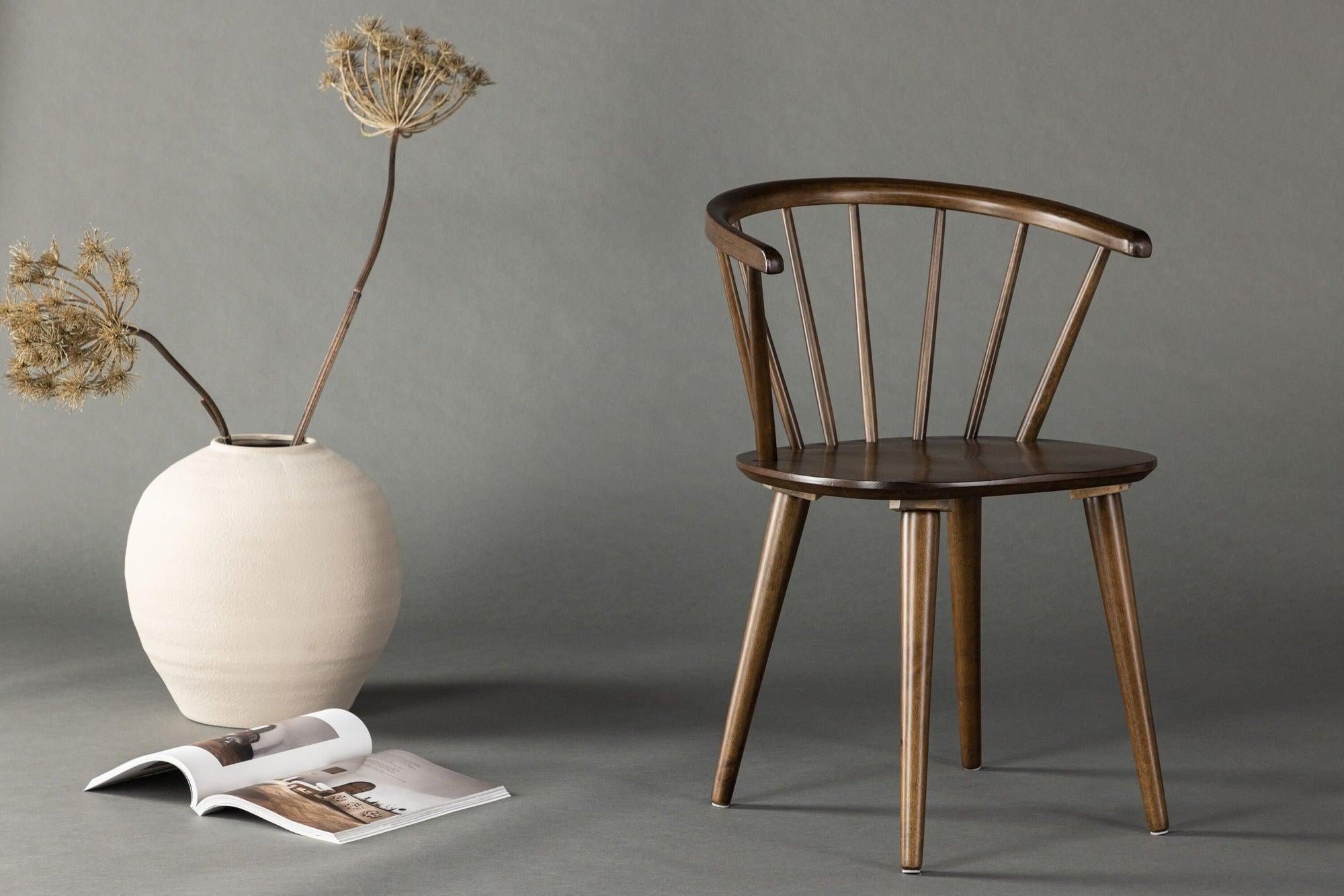 2er-Set Esszimmerstühle Bobby aus Gummibaumholz - Mokka-Holzstühle-Venture Home-le canapé