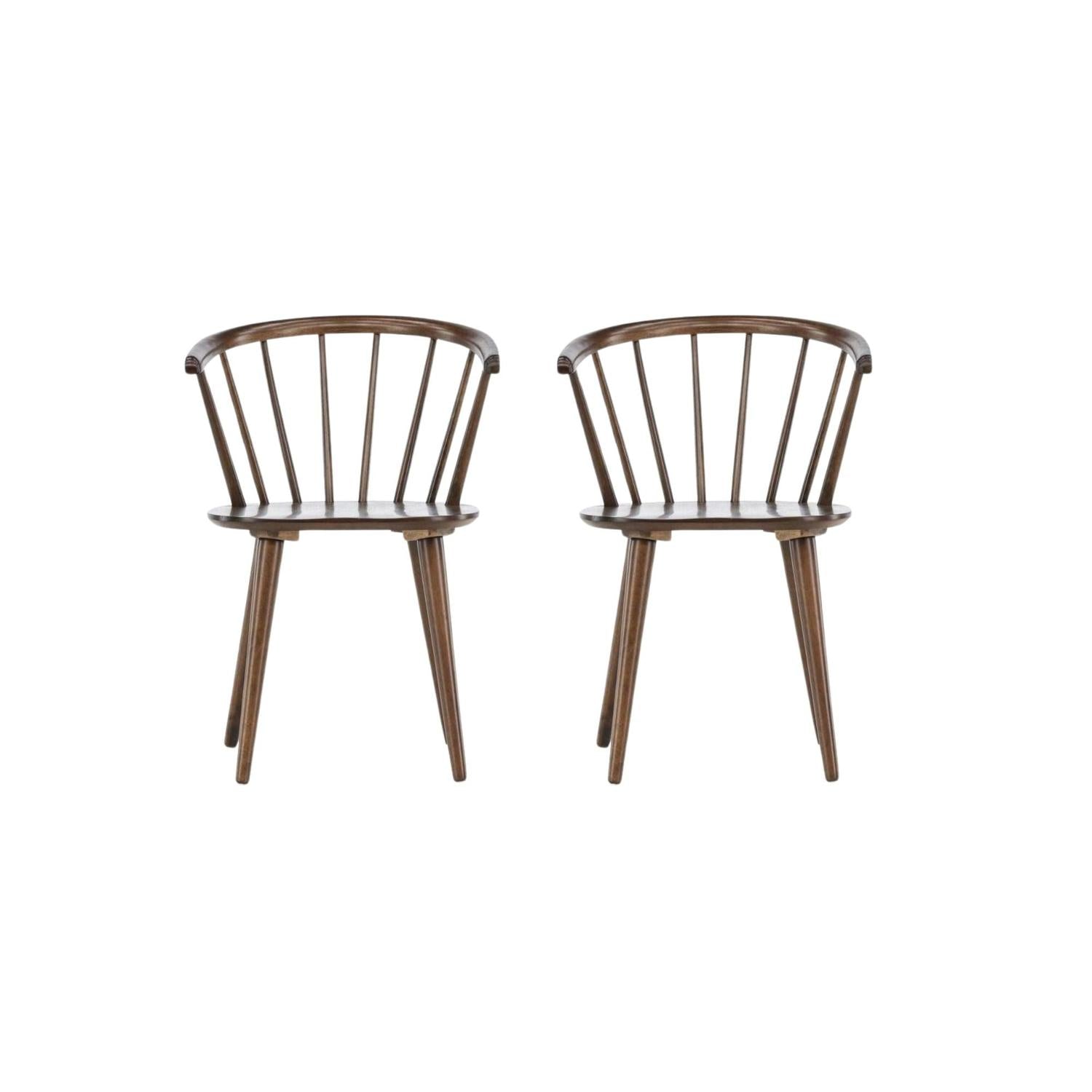 2er-Set Esszimmerstühle Bobby aus Gummibaumholz - Mokka-Holzstühle-Venture Home-le canapé