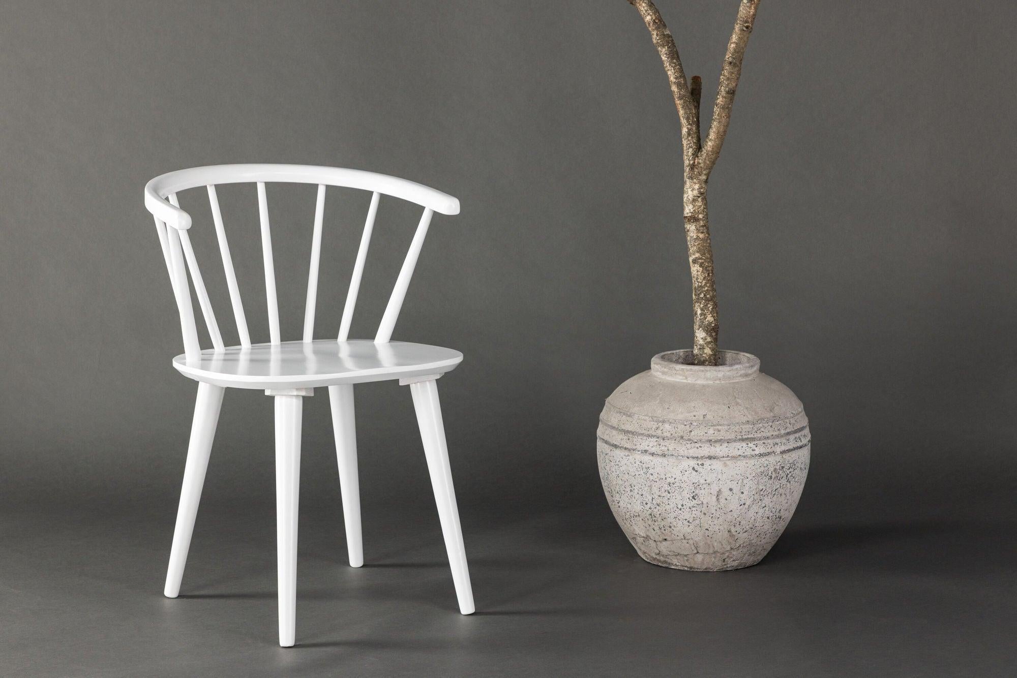 2er-Set Esszimmerstühle Bobby aus Gummibaumholz - Weiß-Holzstühle-Venture Home-le canapé