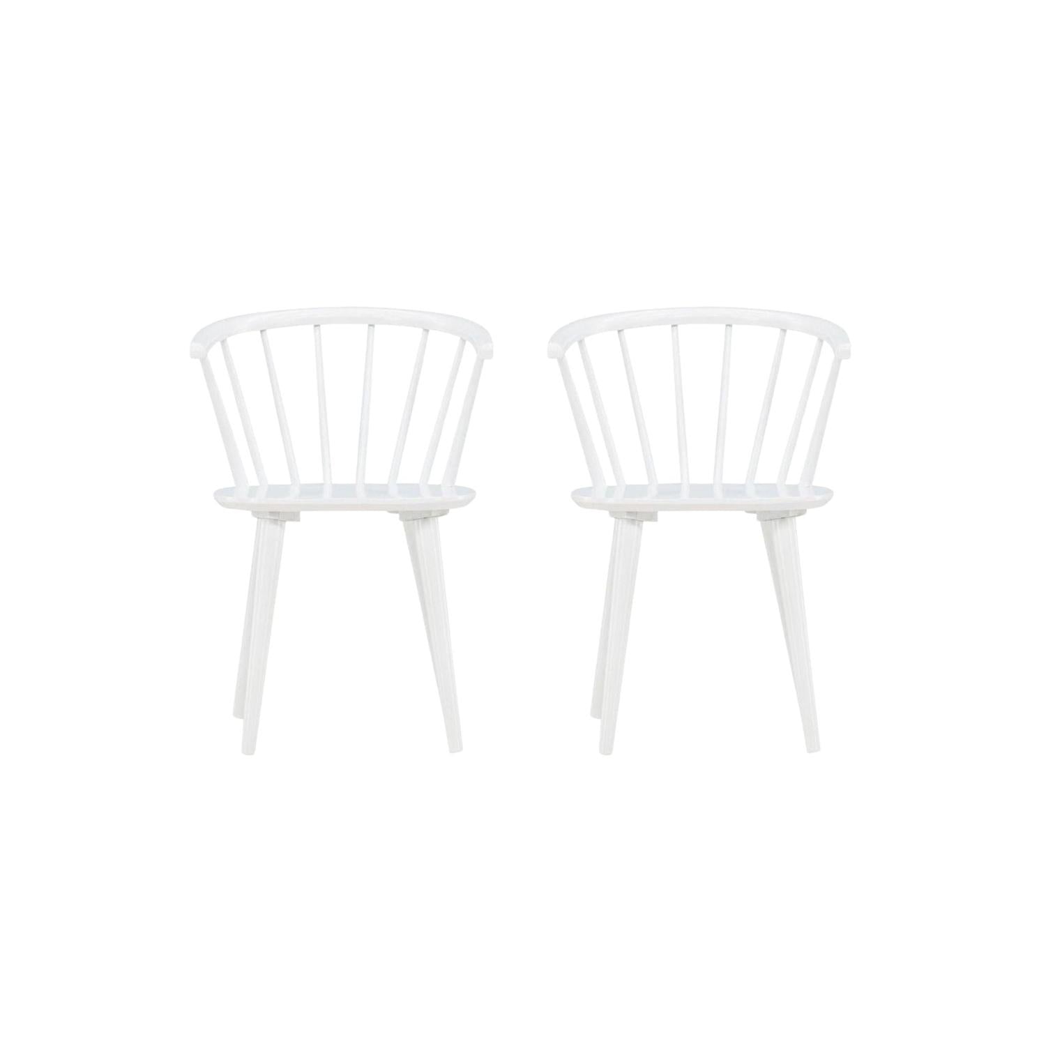 2er-Set Esszimmerstühle Bobby aus Gummibaumholz - Weiß-Holzstühle-Venture Home-le canapé