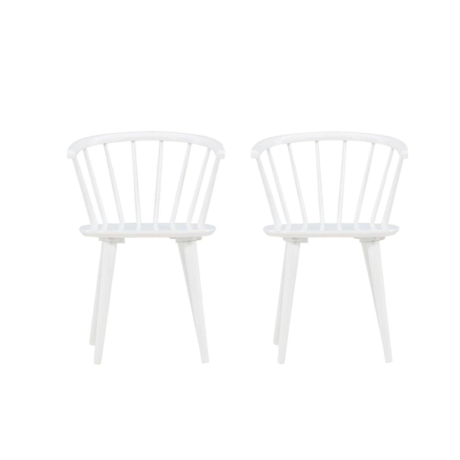 2er-Set Esszimmerstühle Bobby aus Gummibaumholz - Weiß-Holzstühle-Venture Home-le canapé