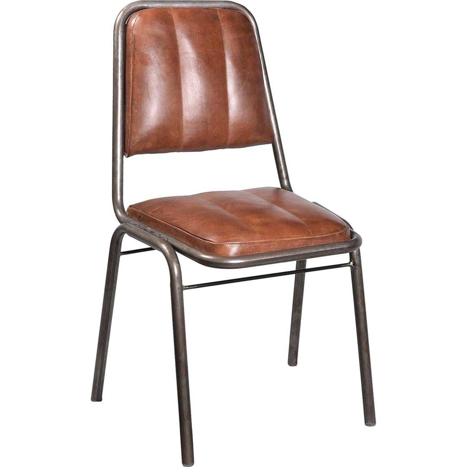 2er-Set Esszimmerstühle Brooklyn - Leder Braun-Esszimmerstühle-Trademark Living-le canapé