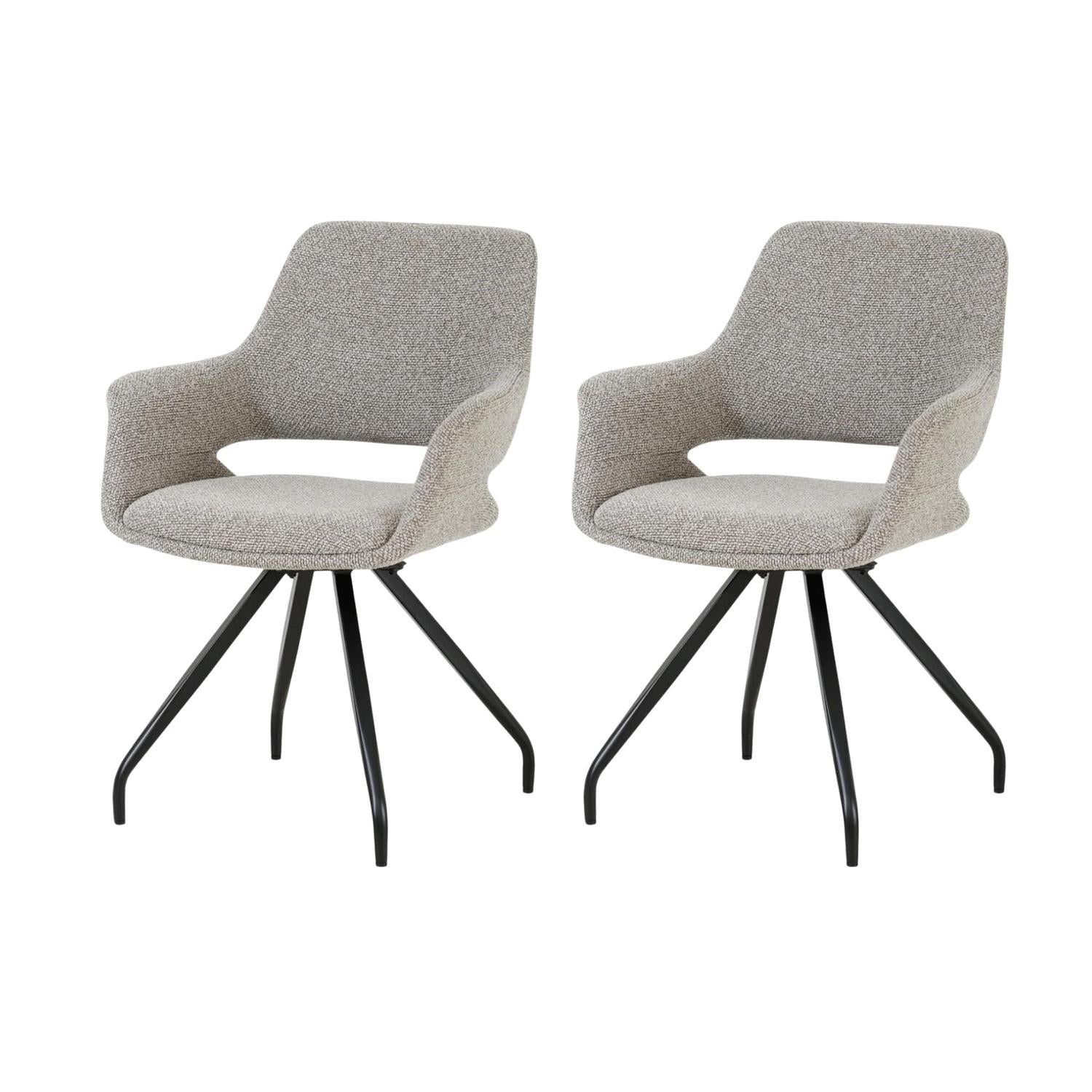 2er-Set Esszimmerstühle Capp - Grau-Esszimmerstühle-Livingfurn-le canapé
