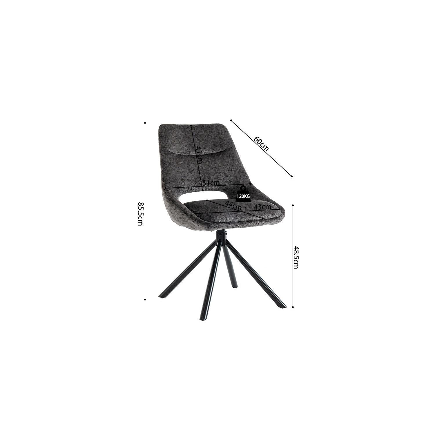 2er-Set Esszimmerstühle Dante - Anthrazit-Esszimmerstuhl-Rousseau-le canapé