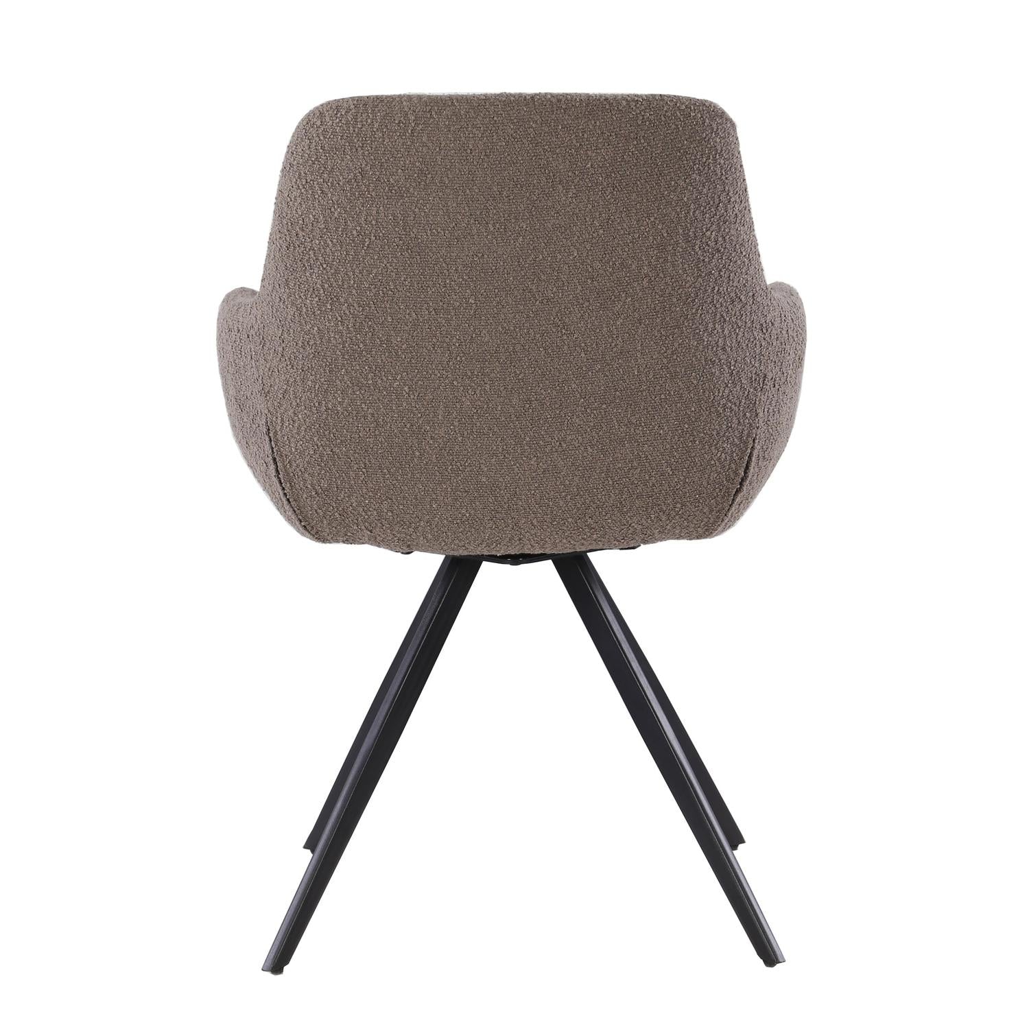 2er-Set Esszimmerstühle Doreen aus Bouclé - Braun-Esszimmerstühle-Livingfurn-le canapé