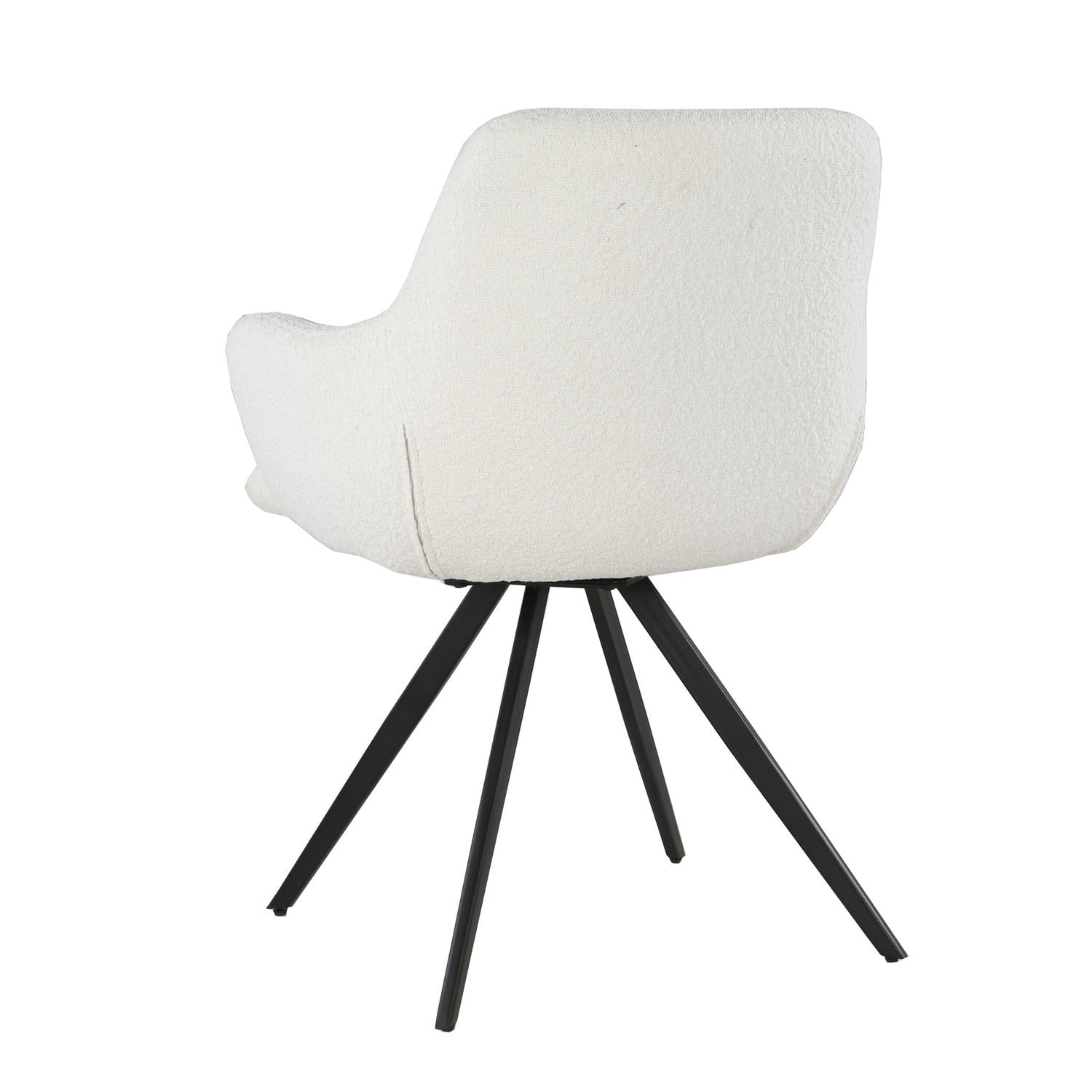 2er-Set Esszimmerstühle Doreen aus Bouclé - Weiß-Esszimmerstühle-Livingfurn-le canapé
