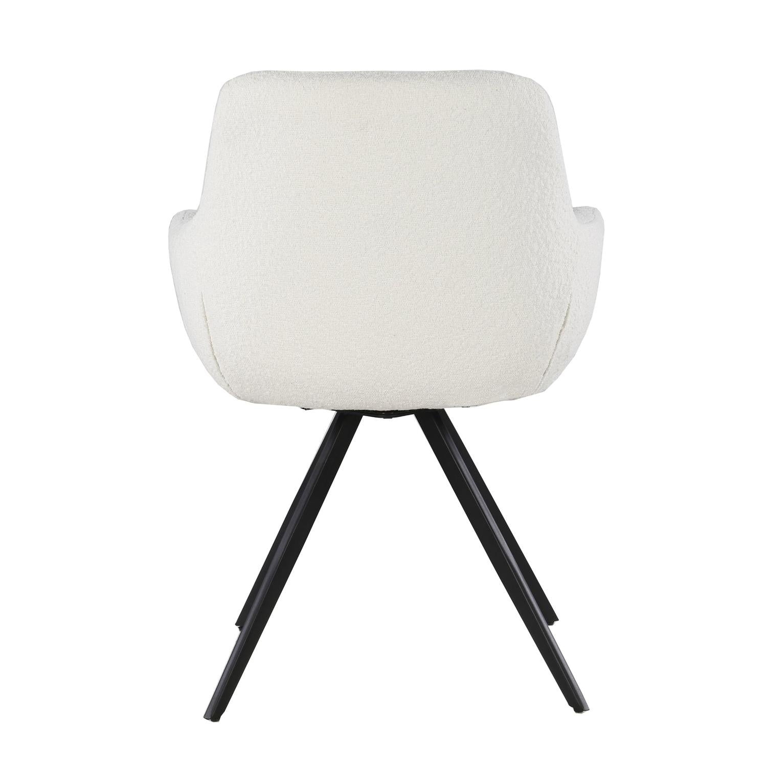 2er-Set Esszimmerstühle Doreen aus Bouclé - Weiß-Esszimmerstühle-Livingfurn-le canapé