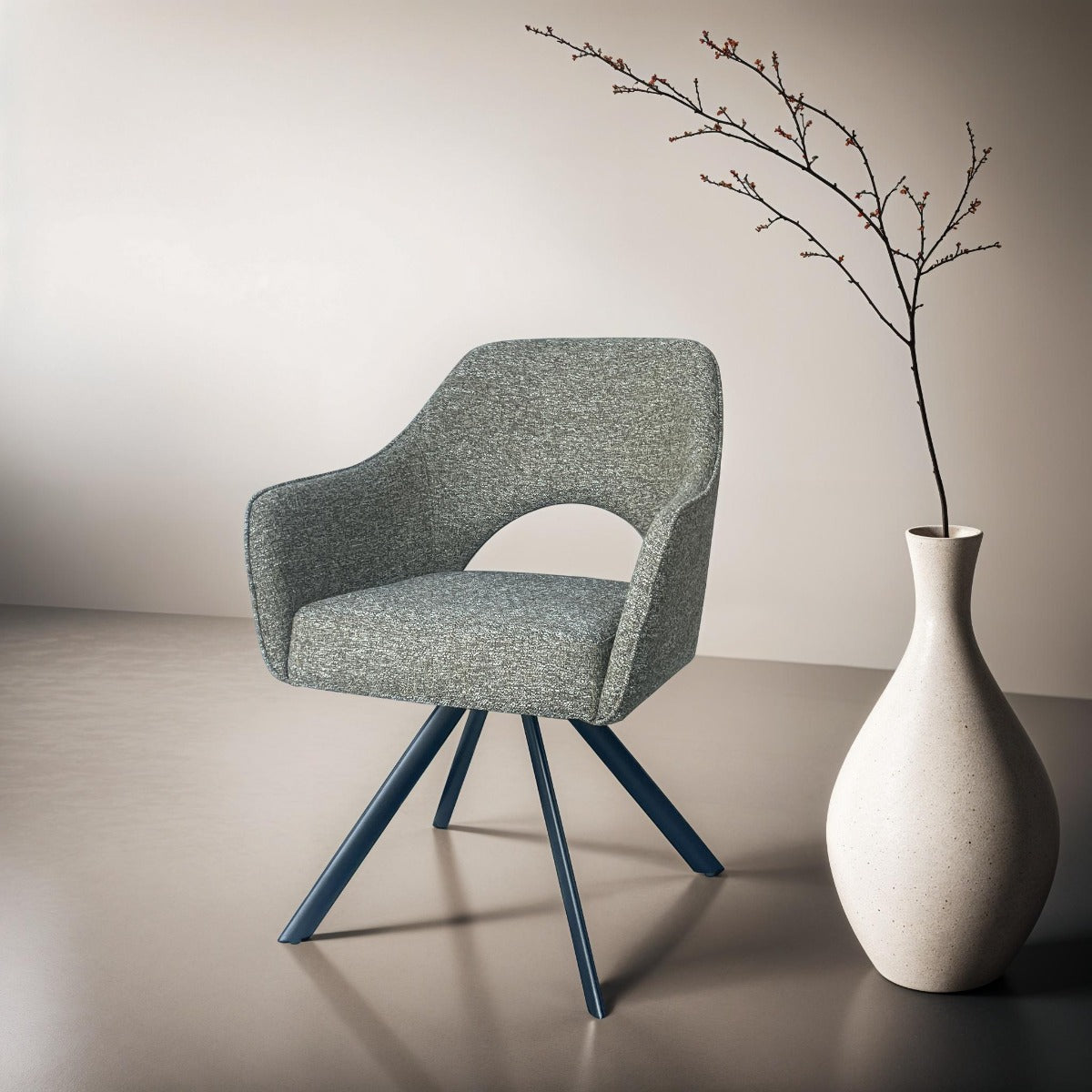 2er-Set Esszimmerstühle Helen - Dunkelgrau-Esszimmerstühle-Livingfurn-le canapé