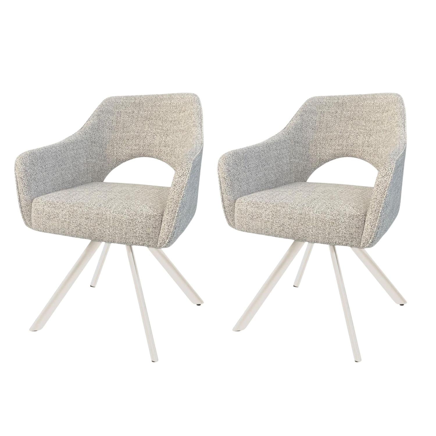 2er-Set Esszimmerstühle Helen - Sandbraun-Esszimmerstühle-Livingfurn-le canapé