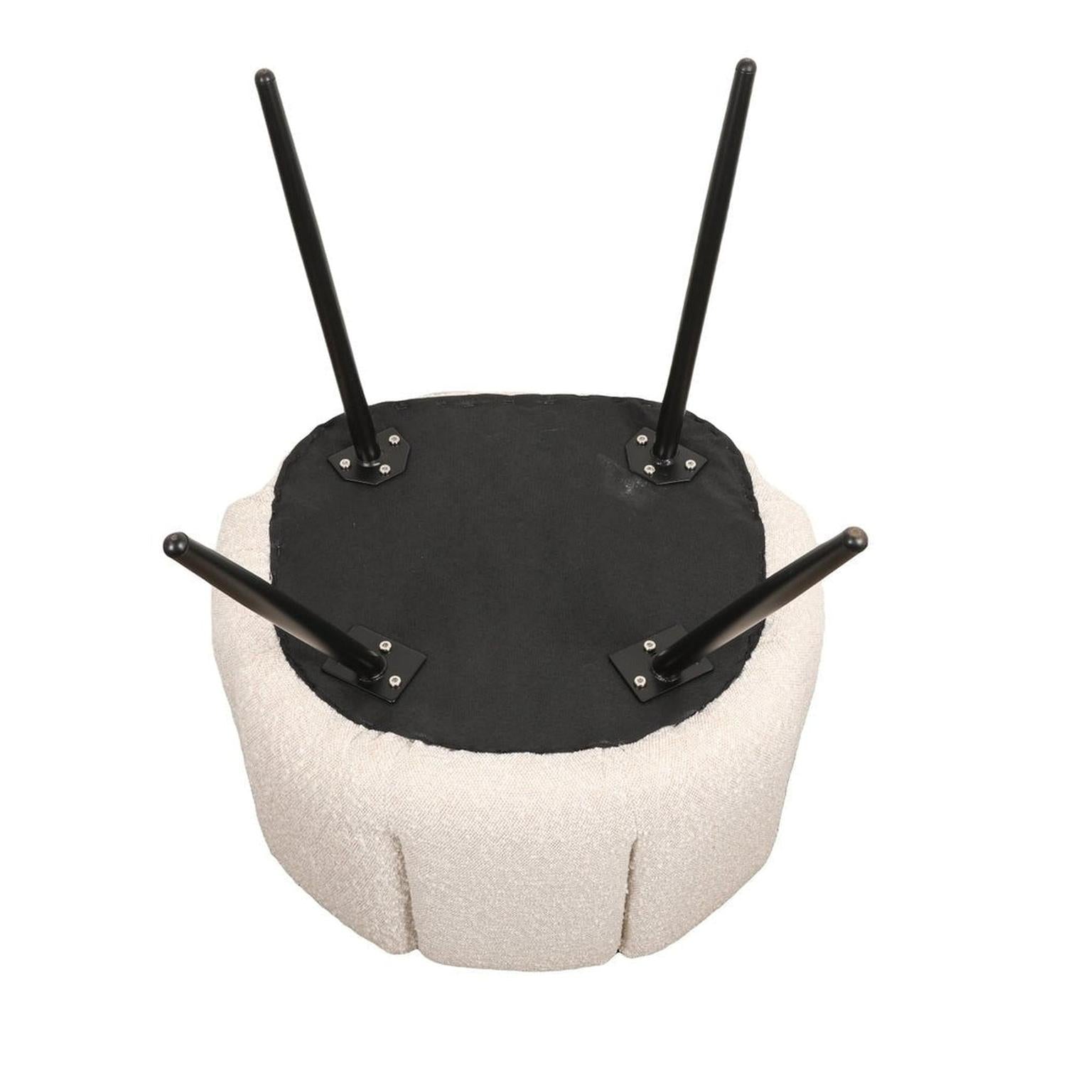 2er-Set Esszimmerstühle High Five aus Bouclé - White Pearl-Esszimmerstuhl-Pole to Pole-le canapé