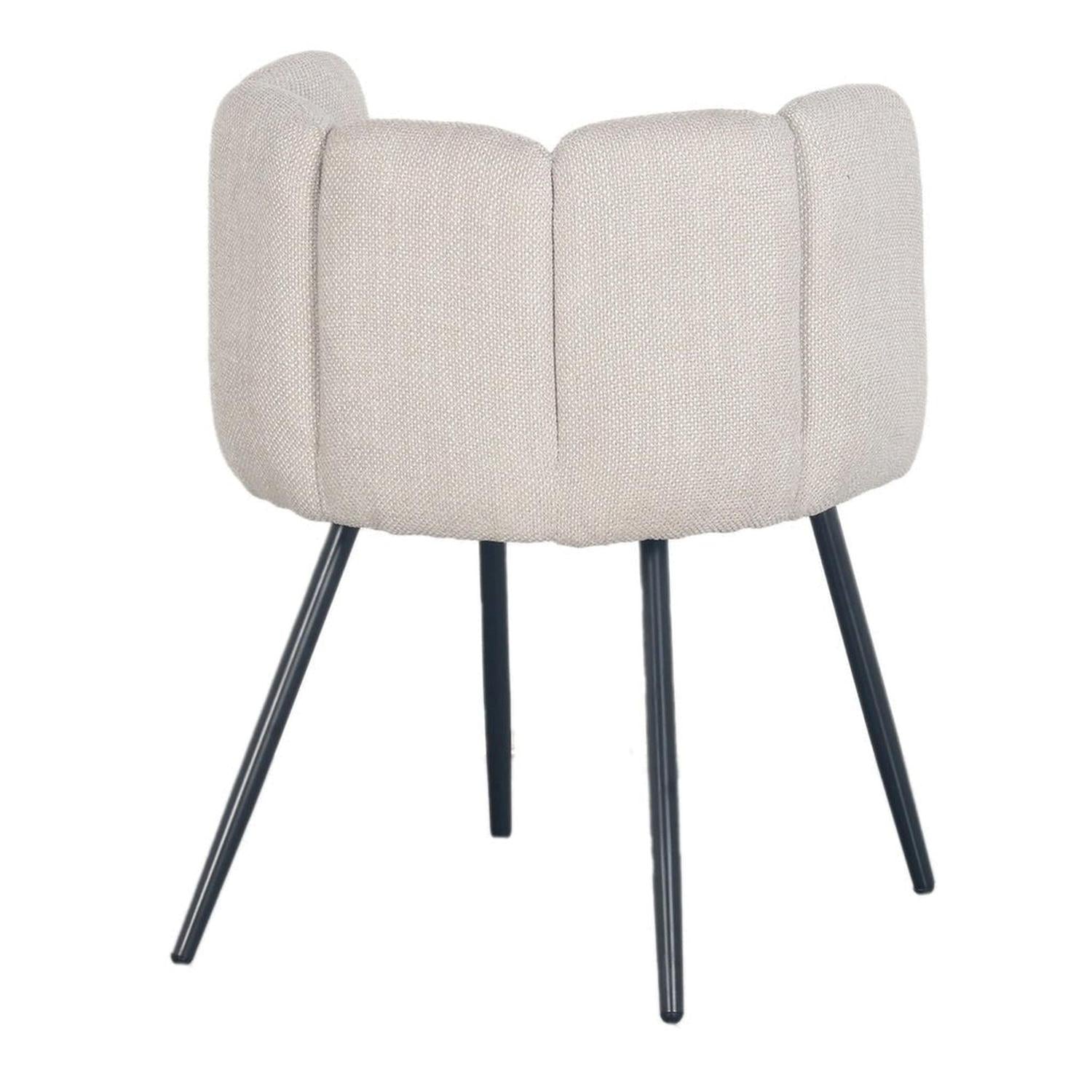 2er-Set Esszimmerstühle High Five aus Chenille - Beige-Esszimmerstuhl-Pole to Pole-le canapé