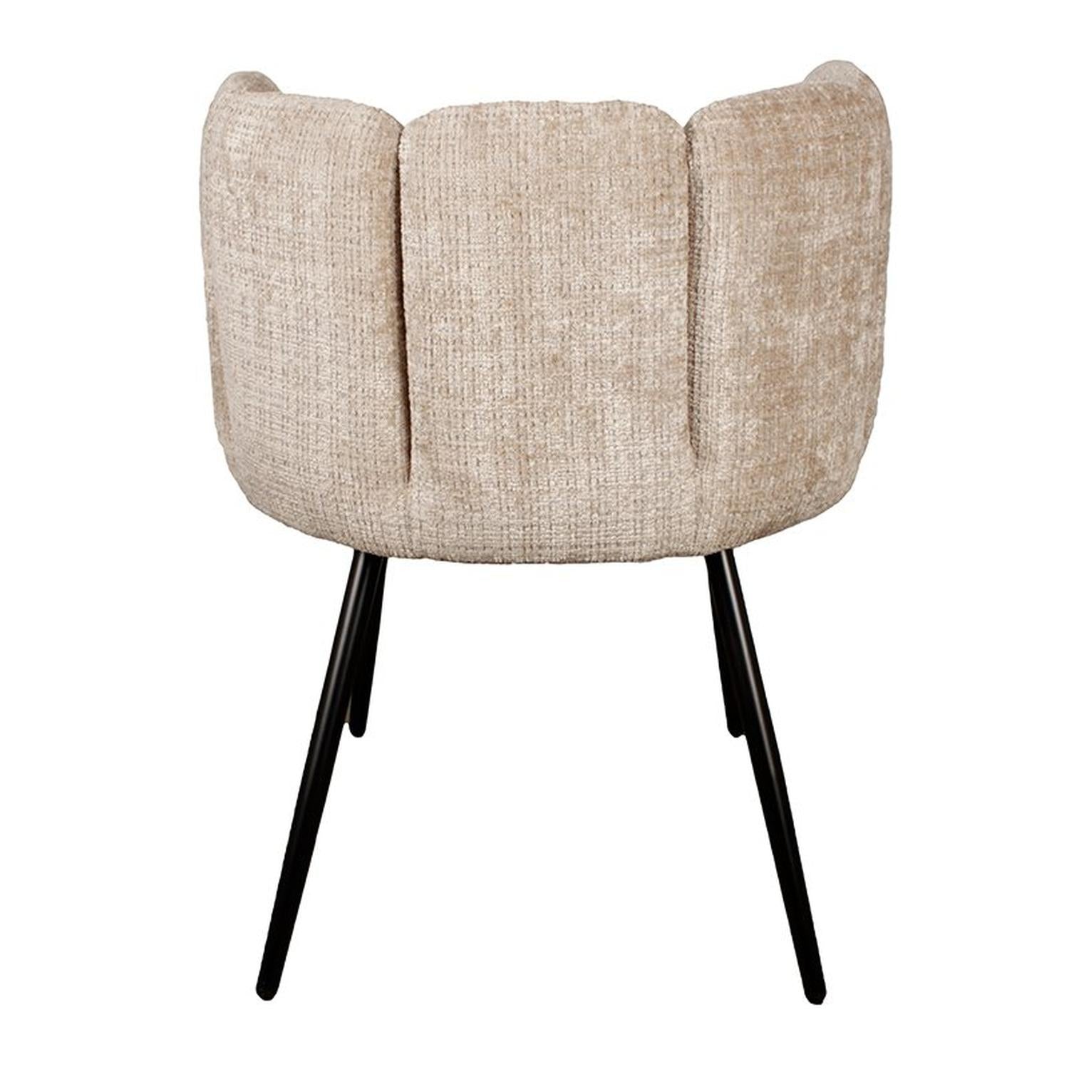 2er-Set Esszimmerstühle High Five aus Chenille - Creme-Esszimmerstuhl-Pole To Pole-le canapé