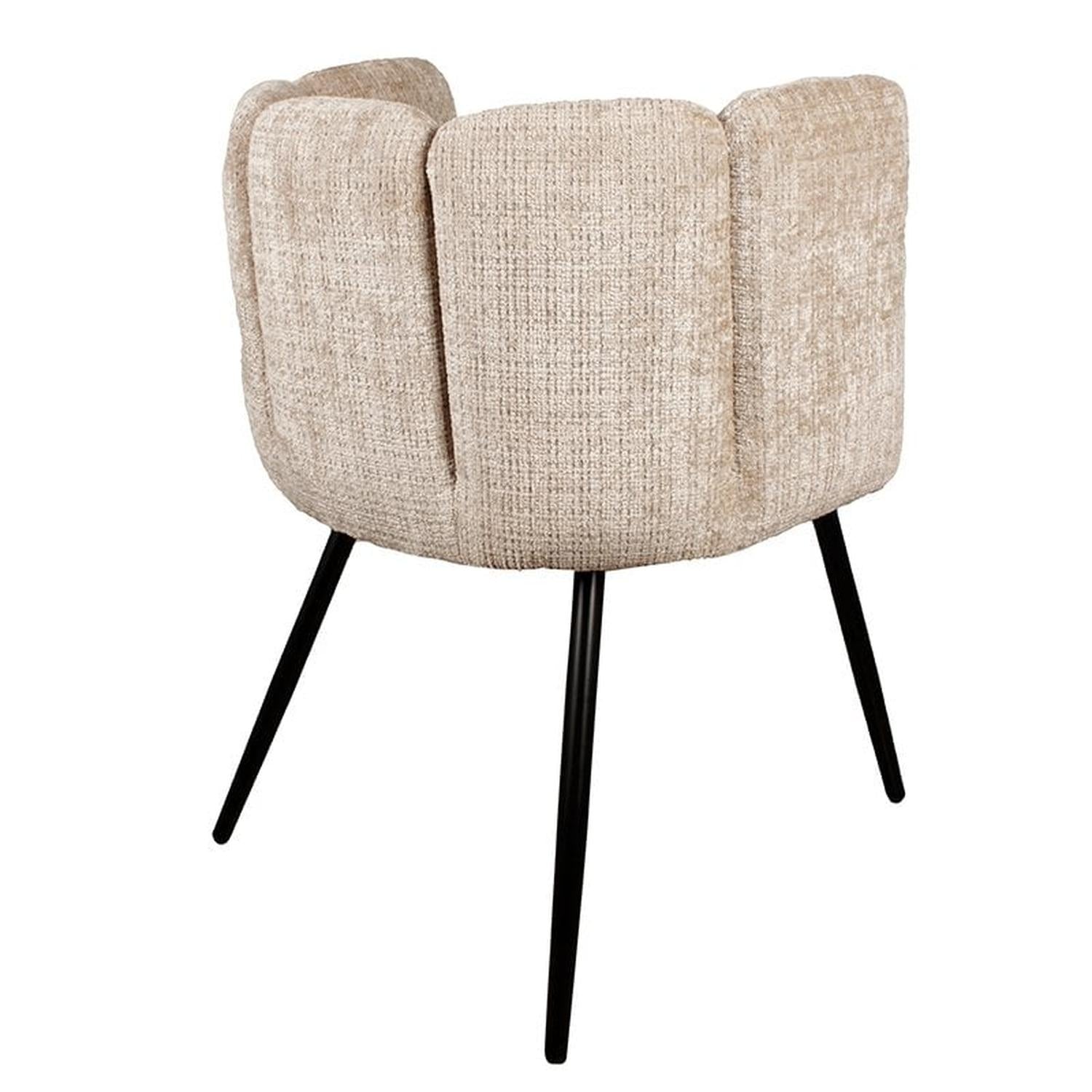 2er-Set Esszimmerstühle High Five aus Chenille - Creme-Esszimmerstühle-Pole to Pole-le canapé