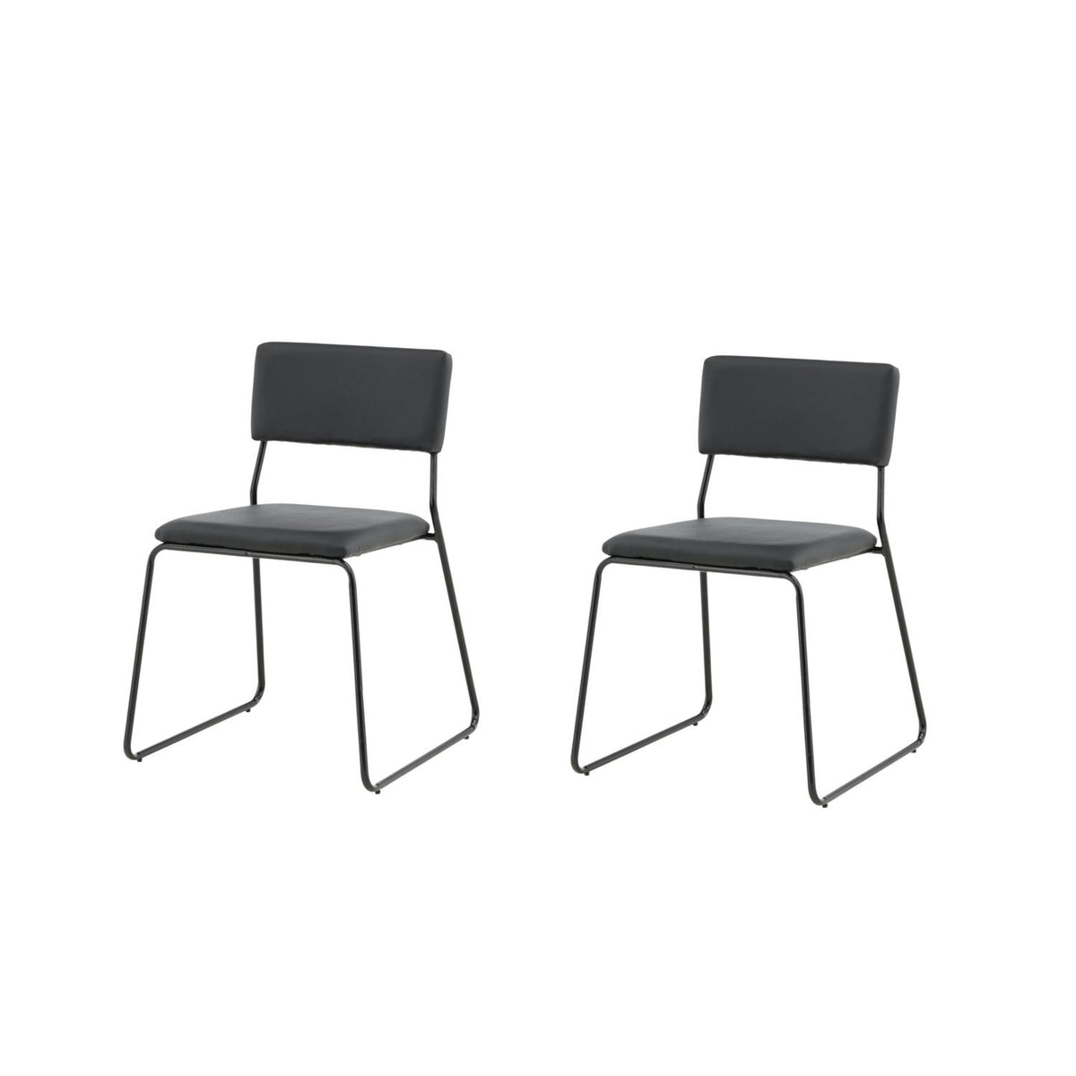 2er-Set Esszimmerstühle Kenth aus Kunstleder - Schwarz-Esszimmerstühle-Venture Home-le canapé