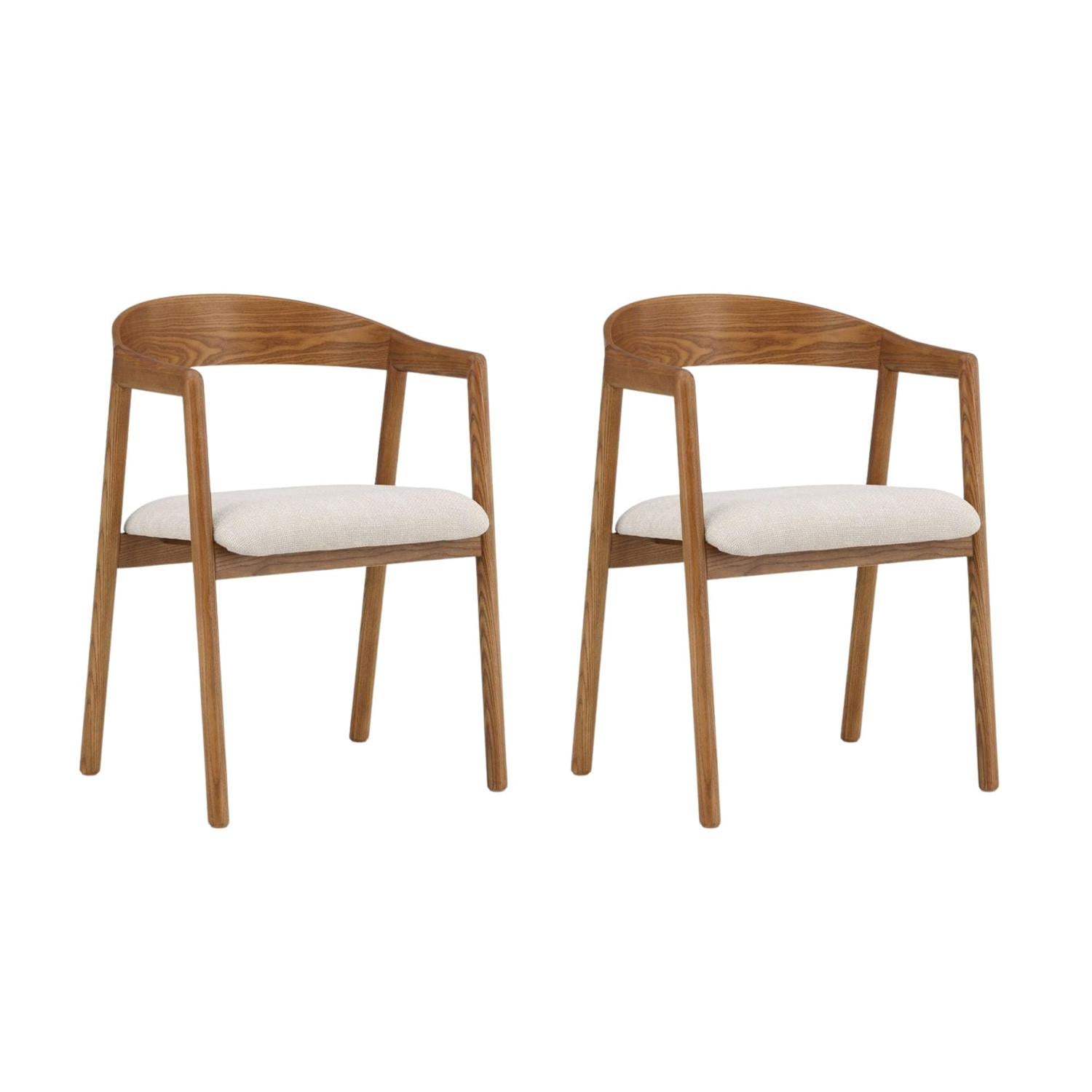 2er-Set Esszimmerstühle Langön - Braun/Beige-Holzstühle-Vind-le canapé