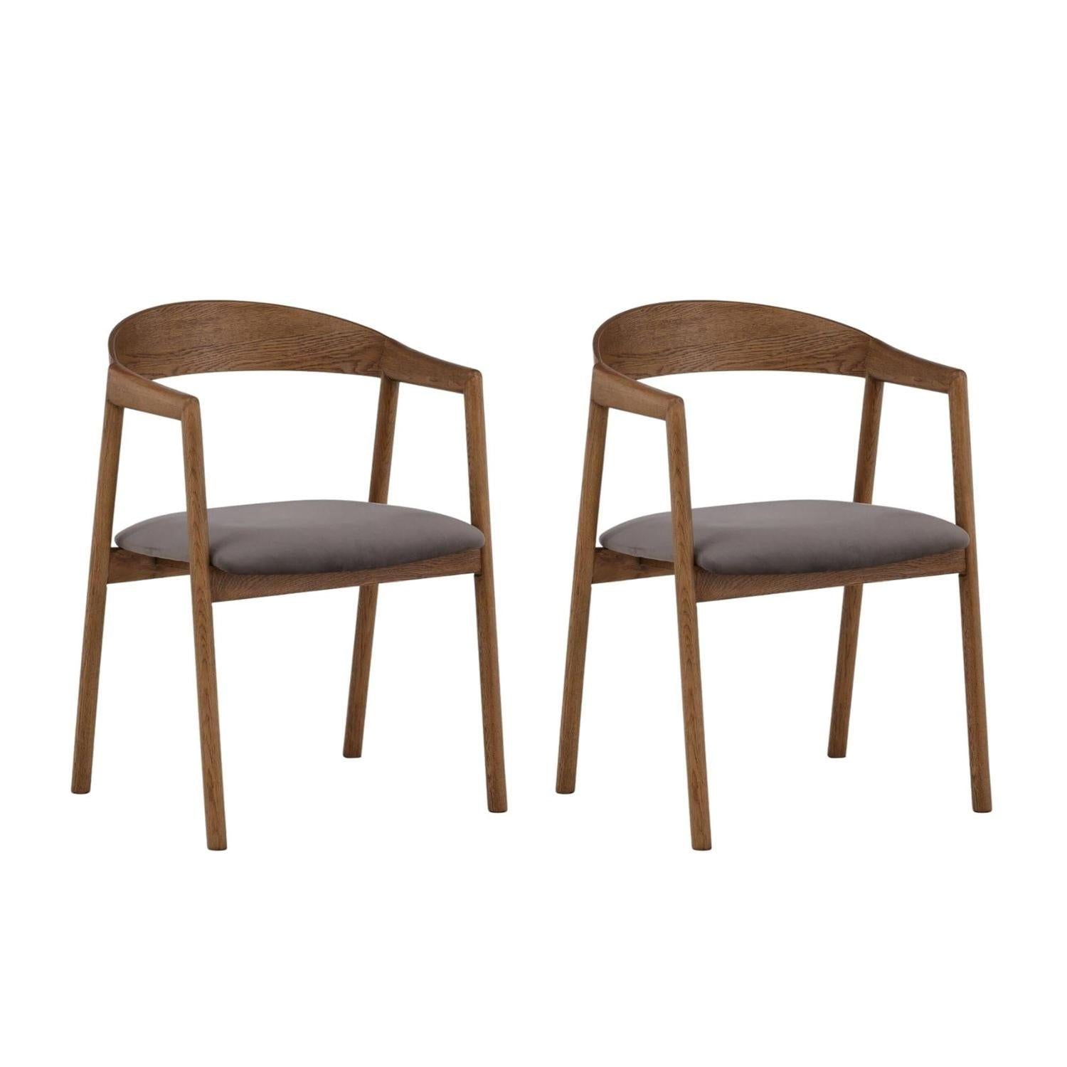 2er-Set Esszimmerstühle Langön - Braun/Grau-Holzstühle-Vind-le canapé