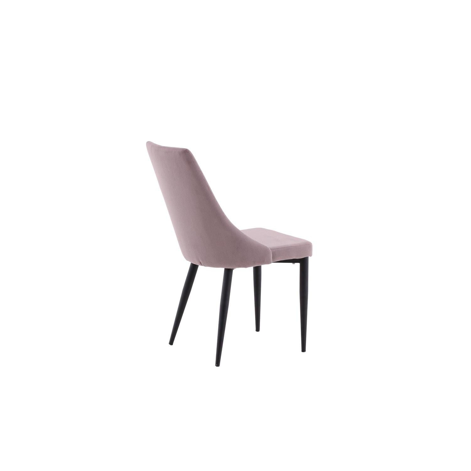 2er-Set Esszimmerstühle Leone aus Cord - Rosa-Esszimmerstühle-Venture Home-le canapé