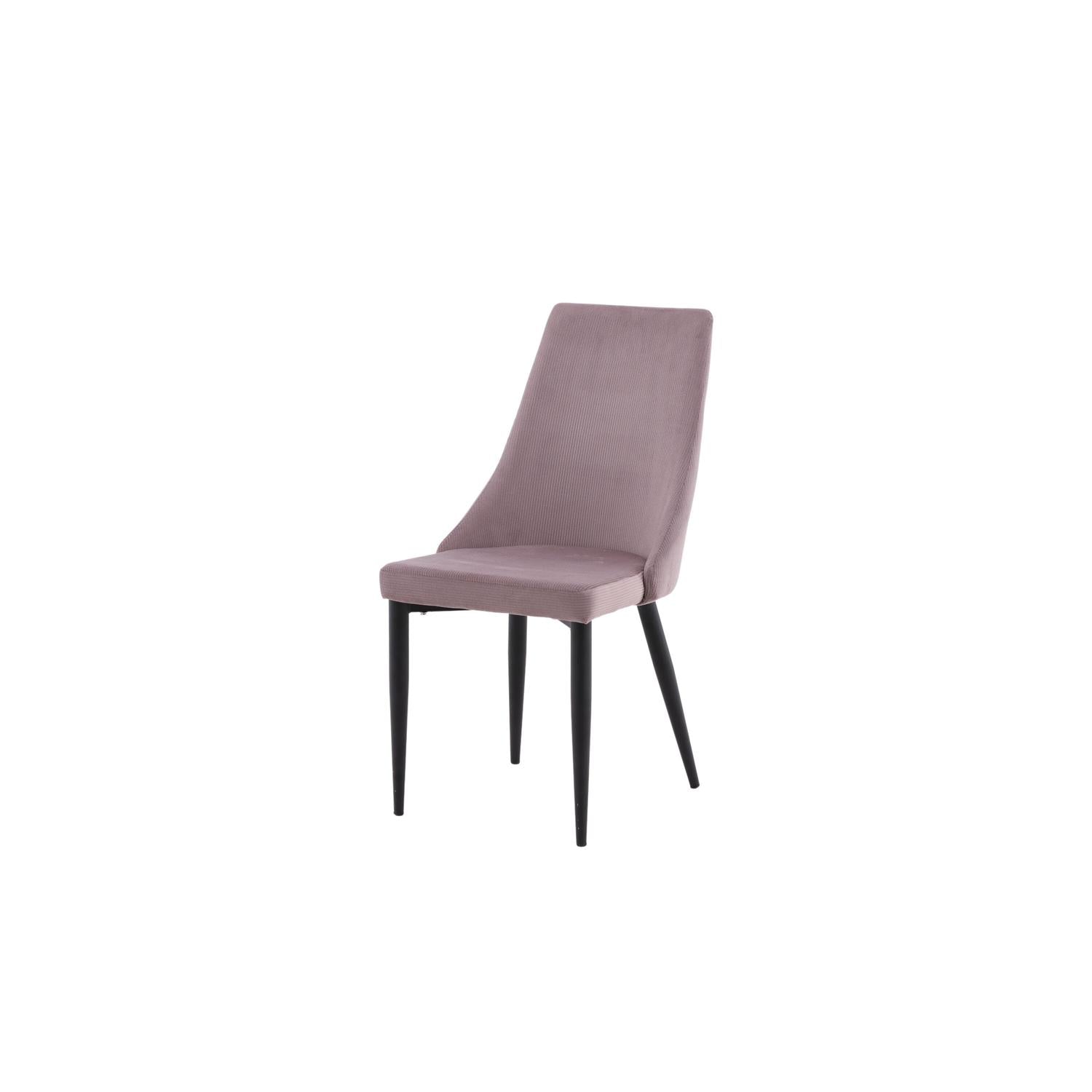 2er-Set Esszimmerstühle Leone aus Cord - Rosa-Esszimmerstühle-Venture Home-le canapé