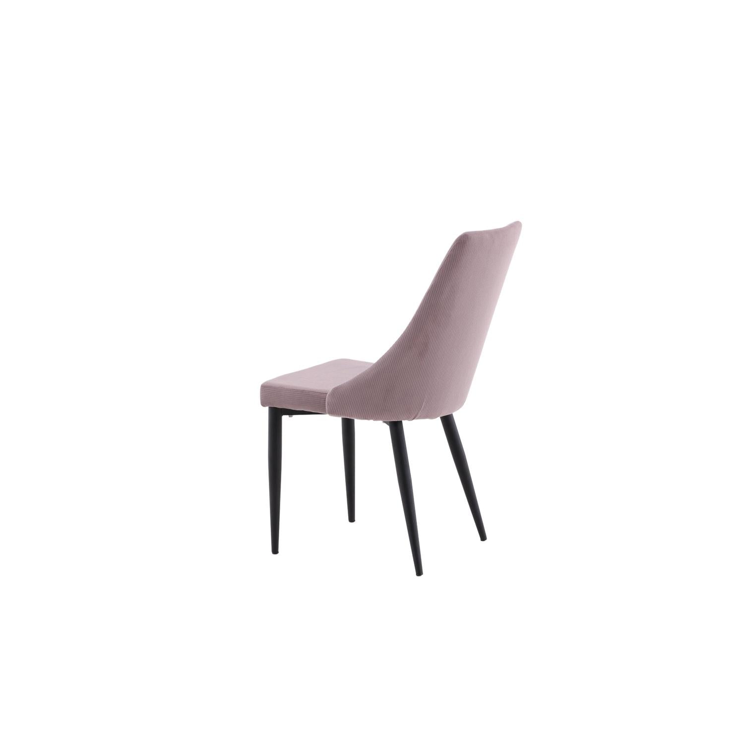 2er-Set Esszimmerstühle Leone aus Cord - Rosa-Esszimmerstühle-Venture Home-le canapé