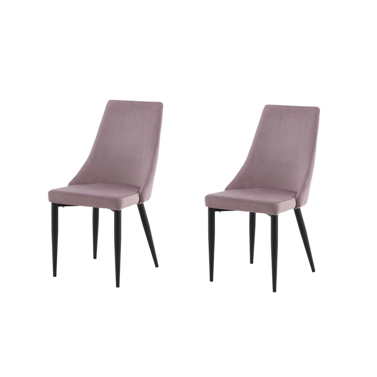 2er-Set Esszimmerstühle Leone aus Cord - Rosa-Esszimmerstühle-Venture Home-le canapé
