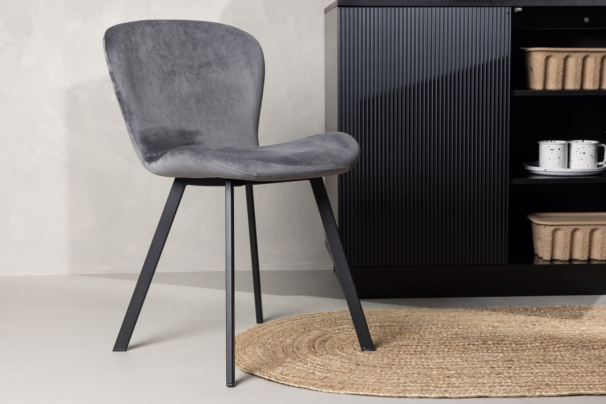 2er-Set Esszimmerstühle Lilja aus Samt - Grau-Esszimmerstühle-Venture Home-le canapé
