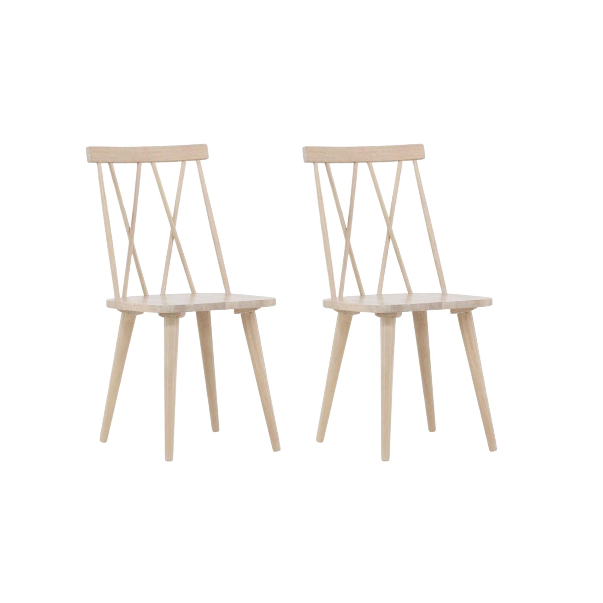 2er-Set Esszimmerstühle Mariette aus Gummibaumholz - Hellbraun-Holzstühle-Venture Home-le canapé